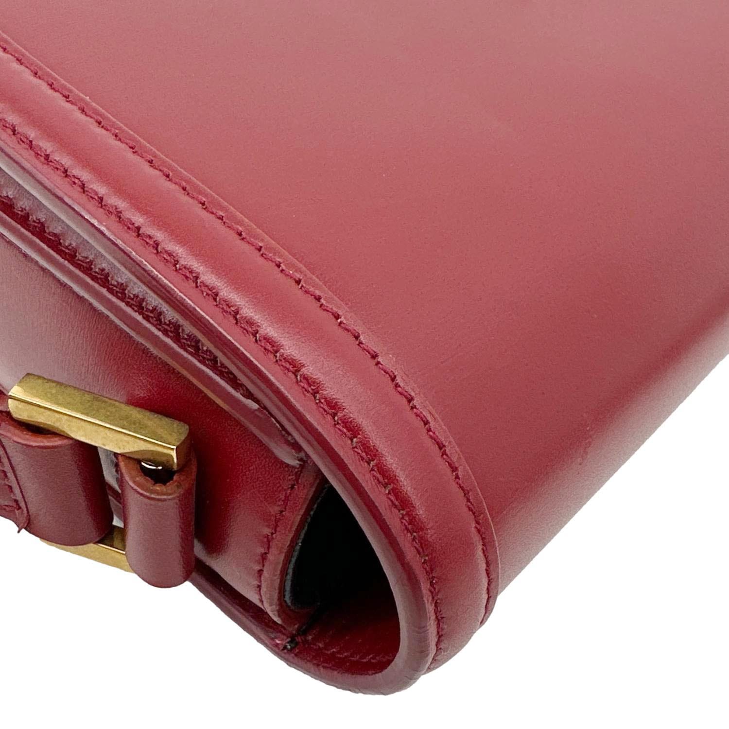 YVES SAINT LAURENT Solferino Medium Leather Shoulder Bag Burgundy