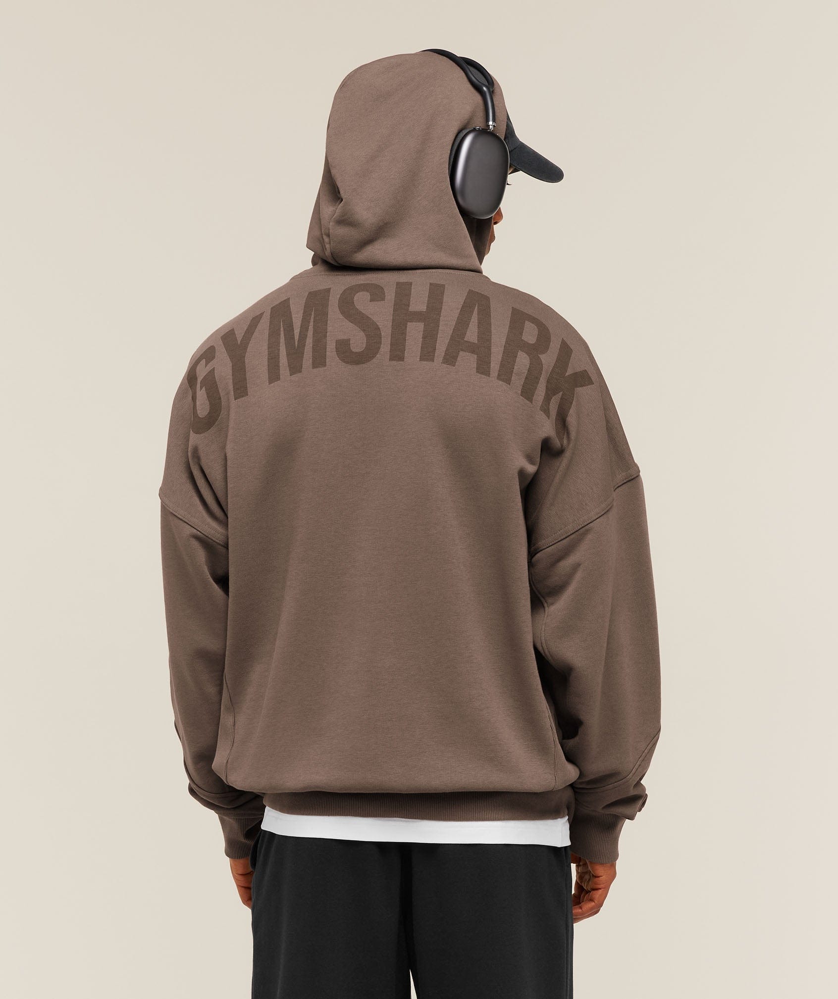 Gymshark Power Zip Up Hoodie Soft Brown