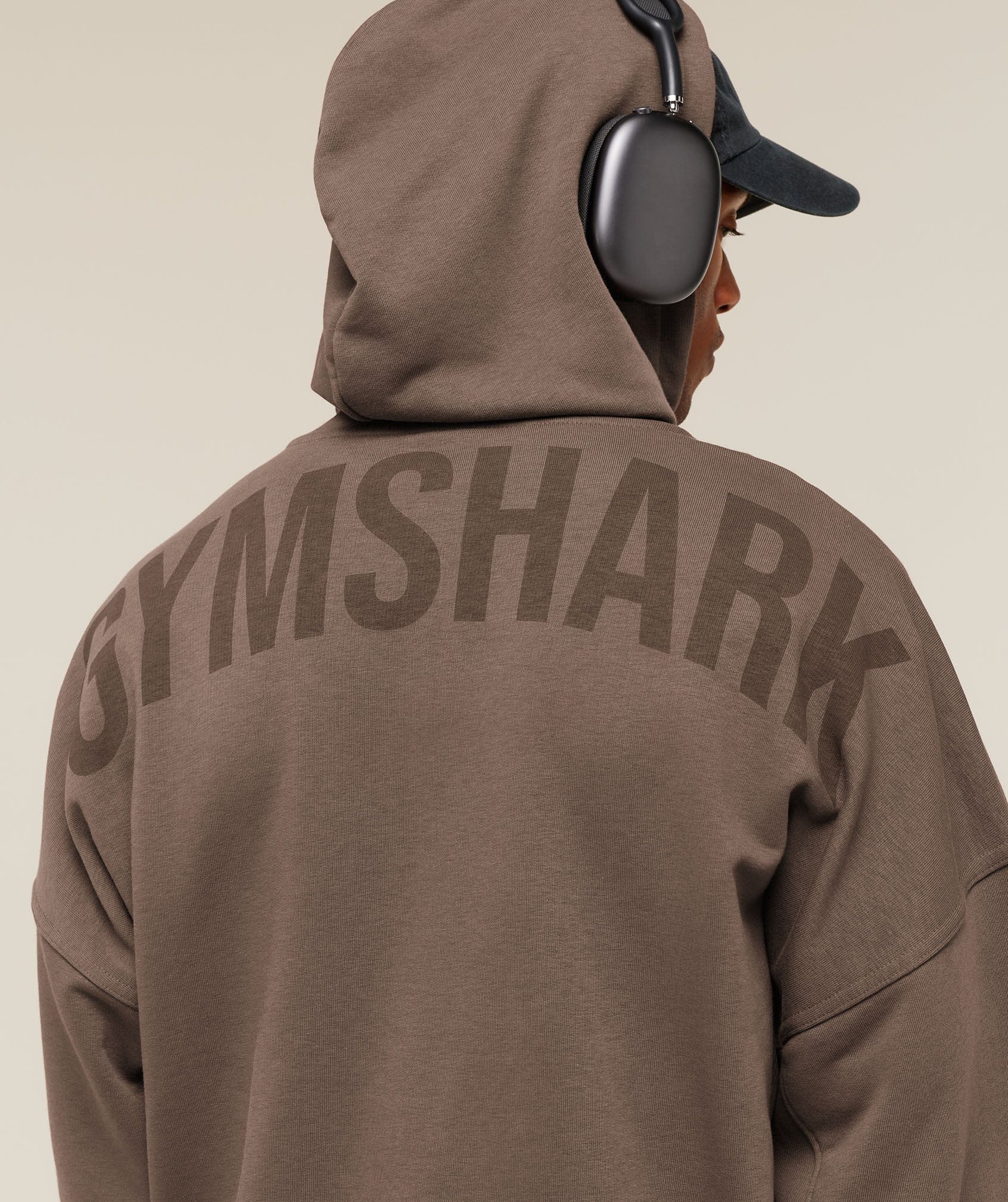 Gymshark Power Zip Up Hoodie Soft Brown