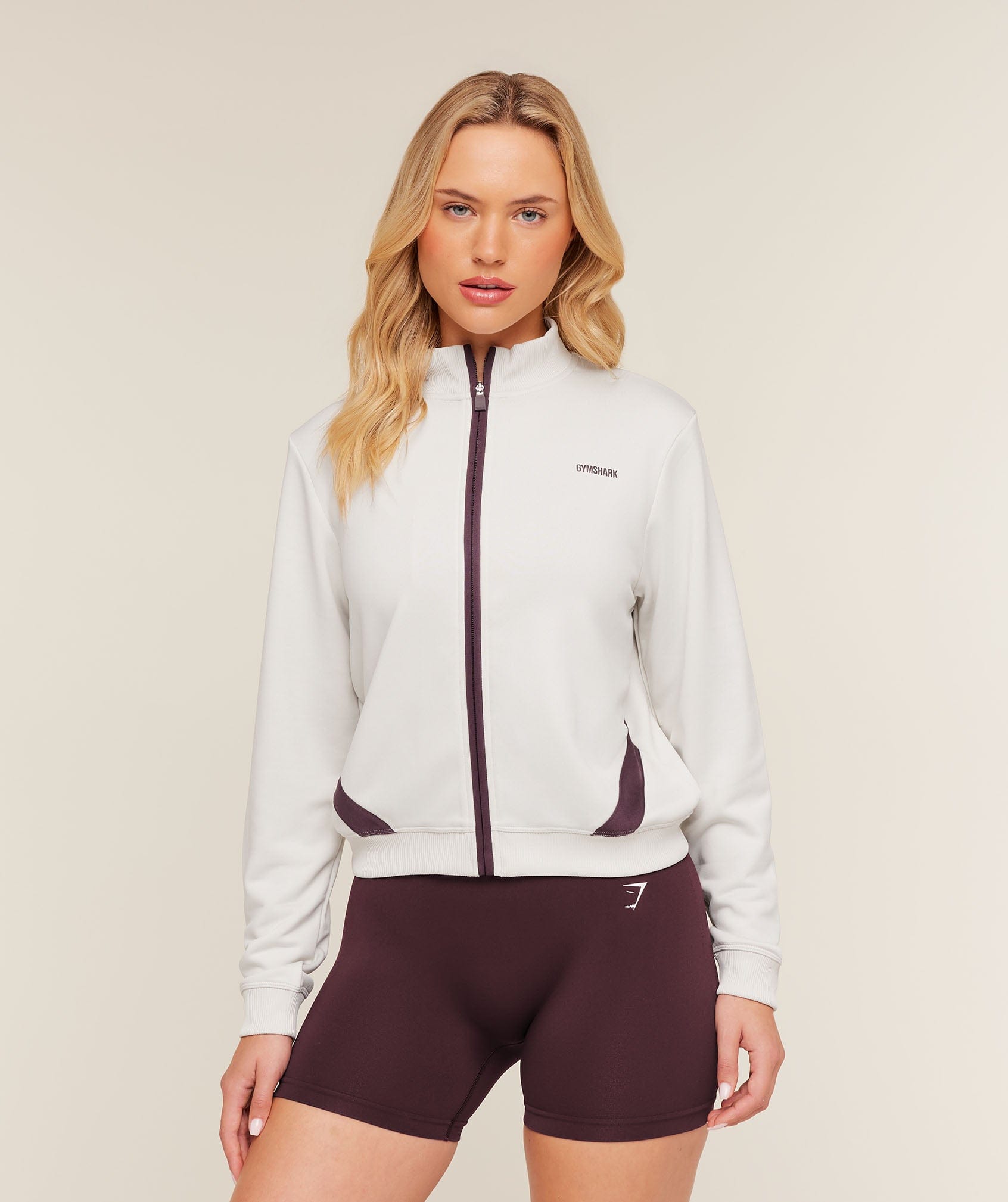 Gymshark Women's Gymshark Lightweight Tricot Zip Through Jacket Tinted White