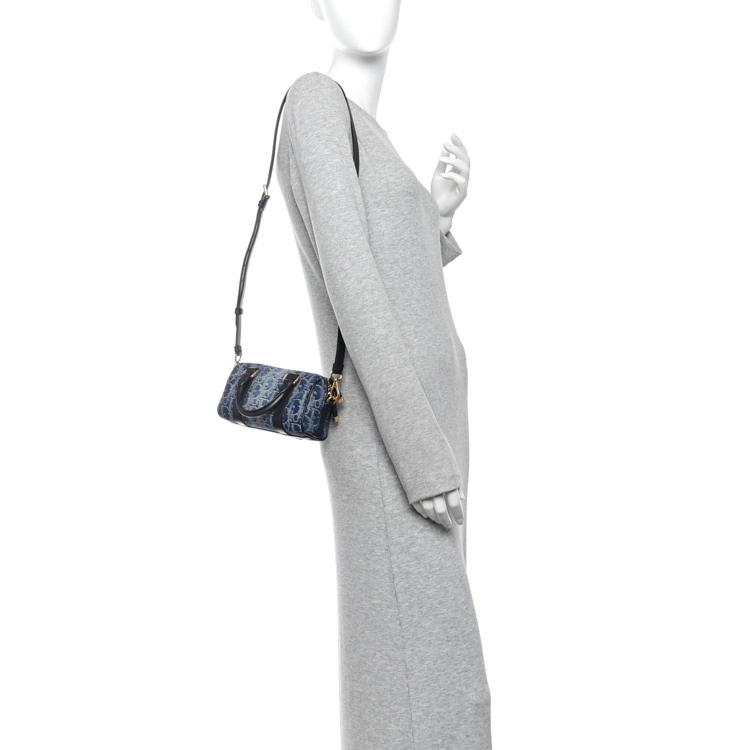 Christian Dior Denim Oblique Nano Groove 17 Bag Blue