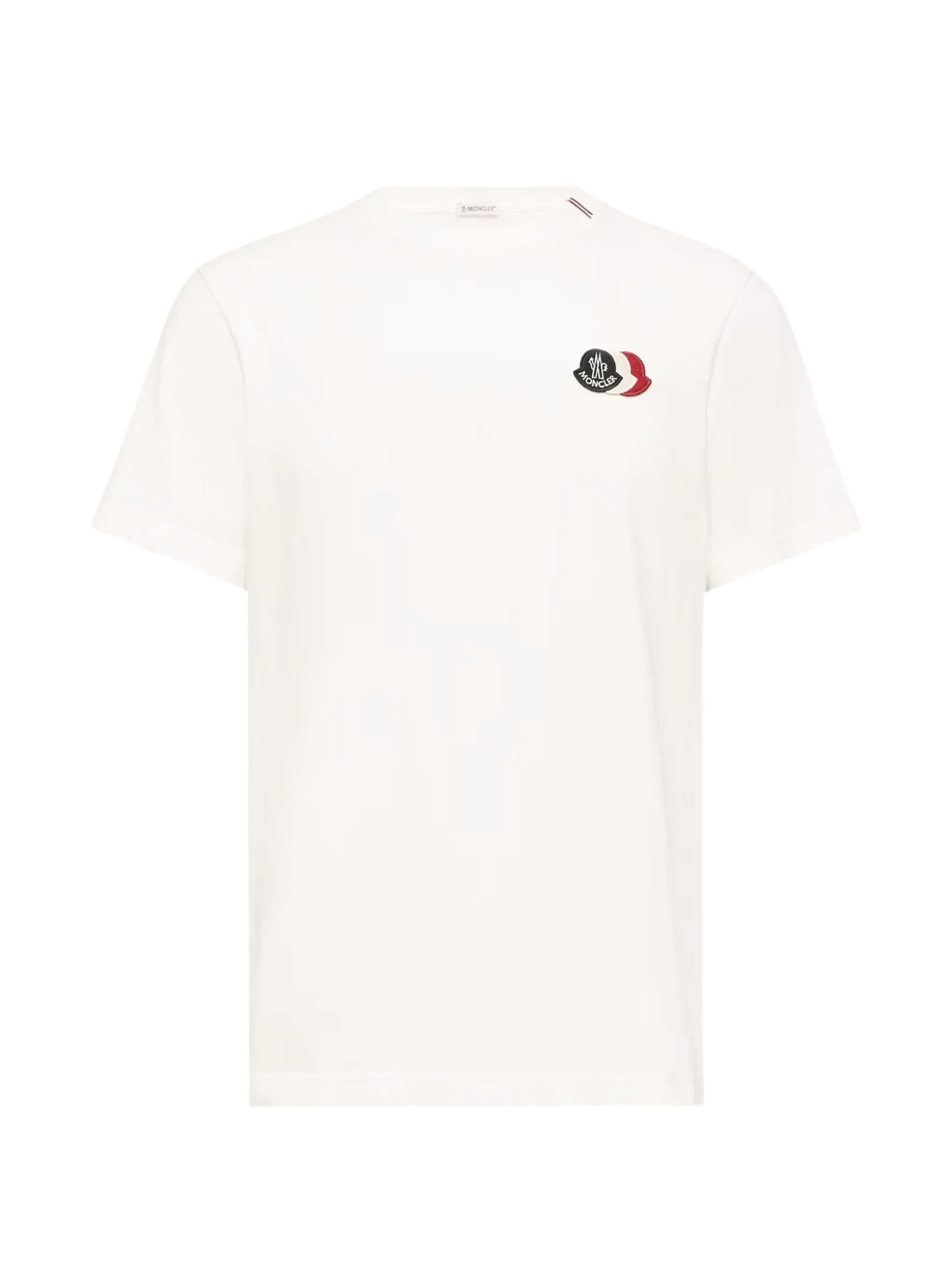 Moncler embroidered tricolor logo cotton t - shirt