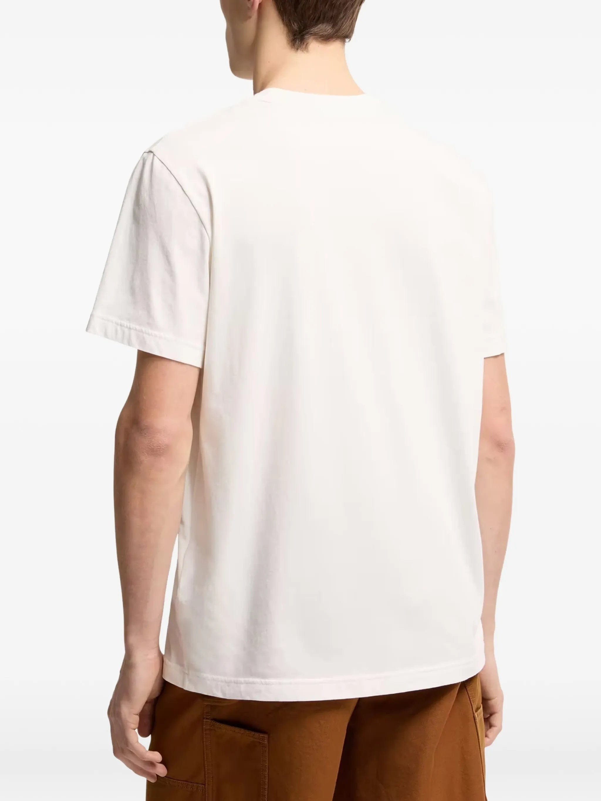 Moncler embroidered tricolor logo cotton t - shirt