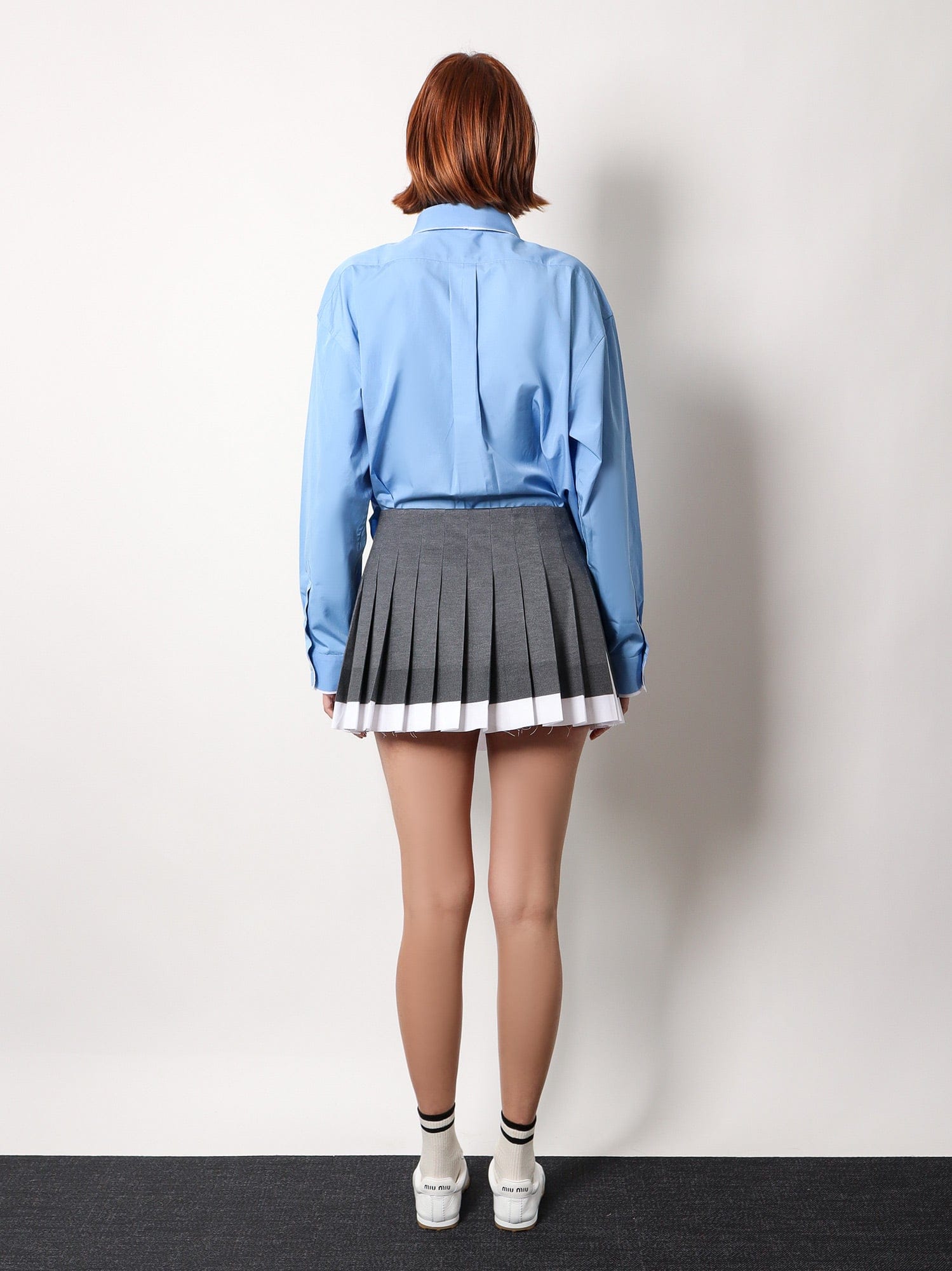 MIU MIU Recycled silk pleated skirt