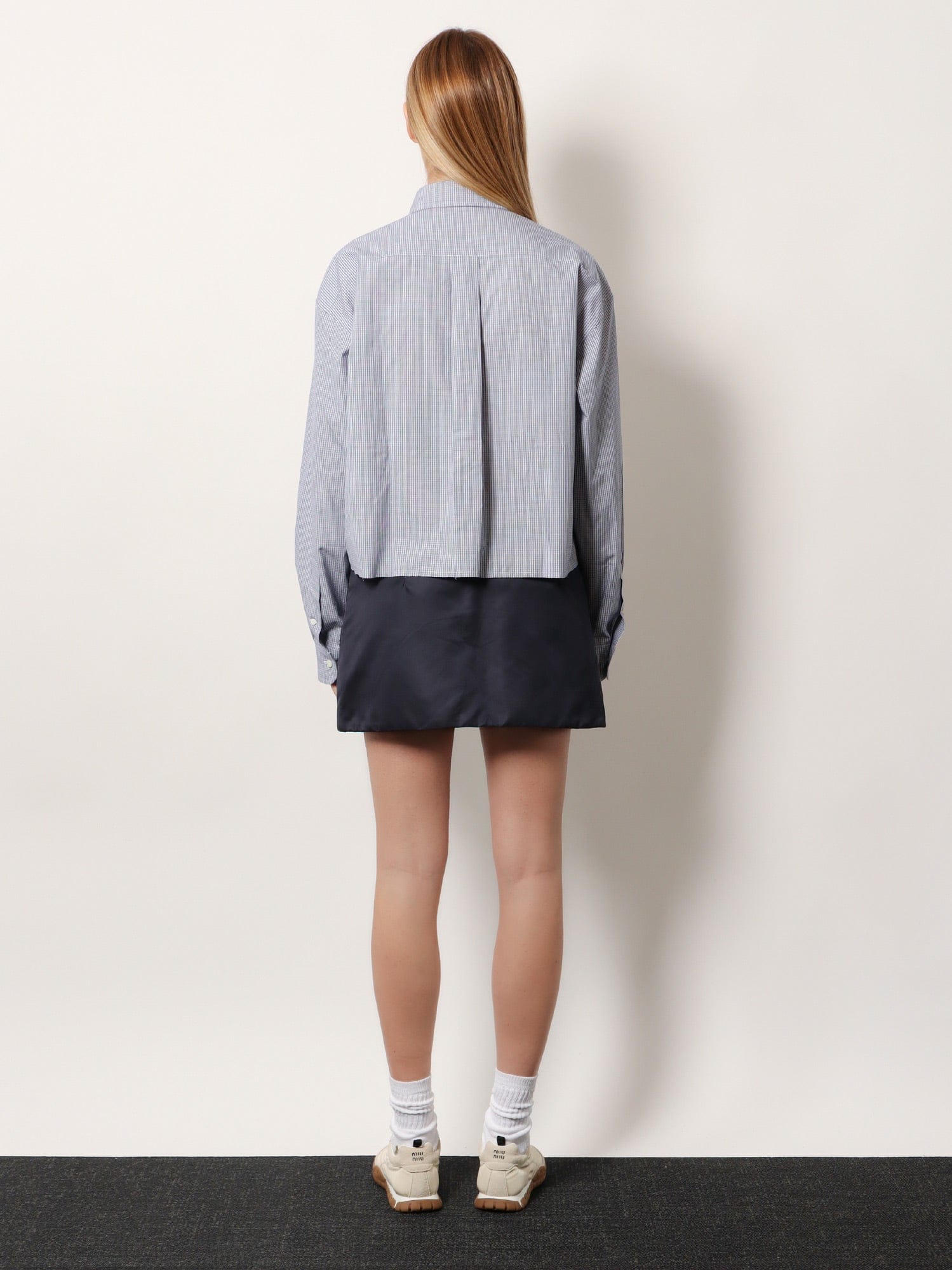 MIU MIU Pin check cotton shirt