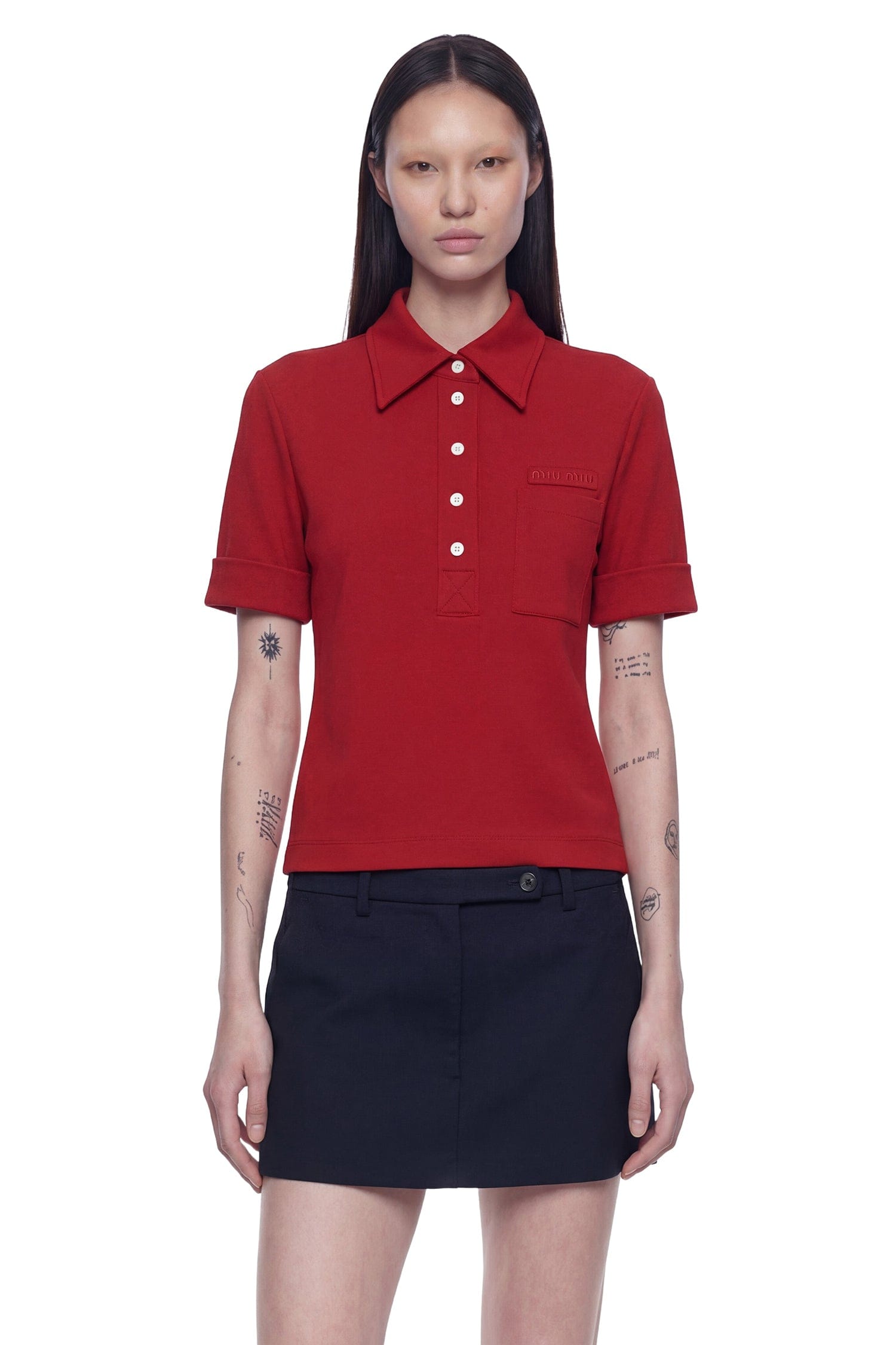 MIU MIU Technical Jersey Polo Shirt