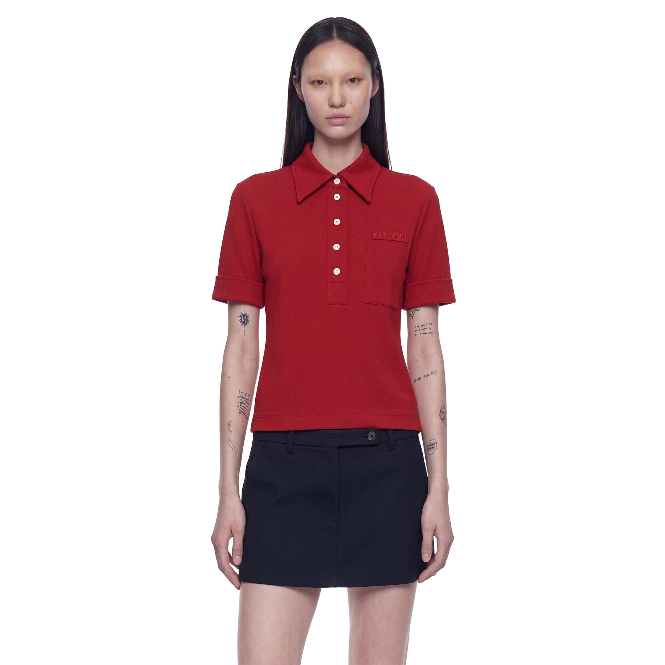 MIU MIU Technical Jersey Polo Shirt