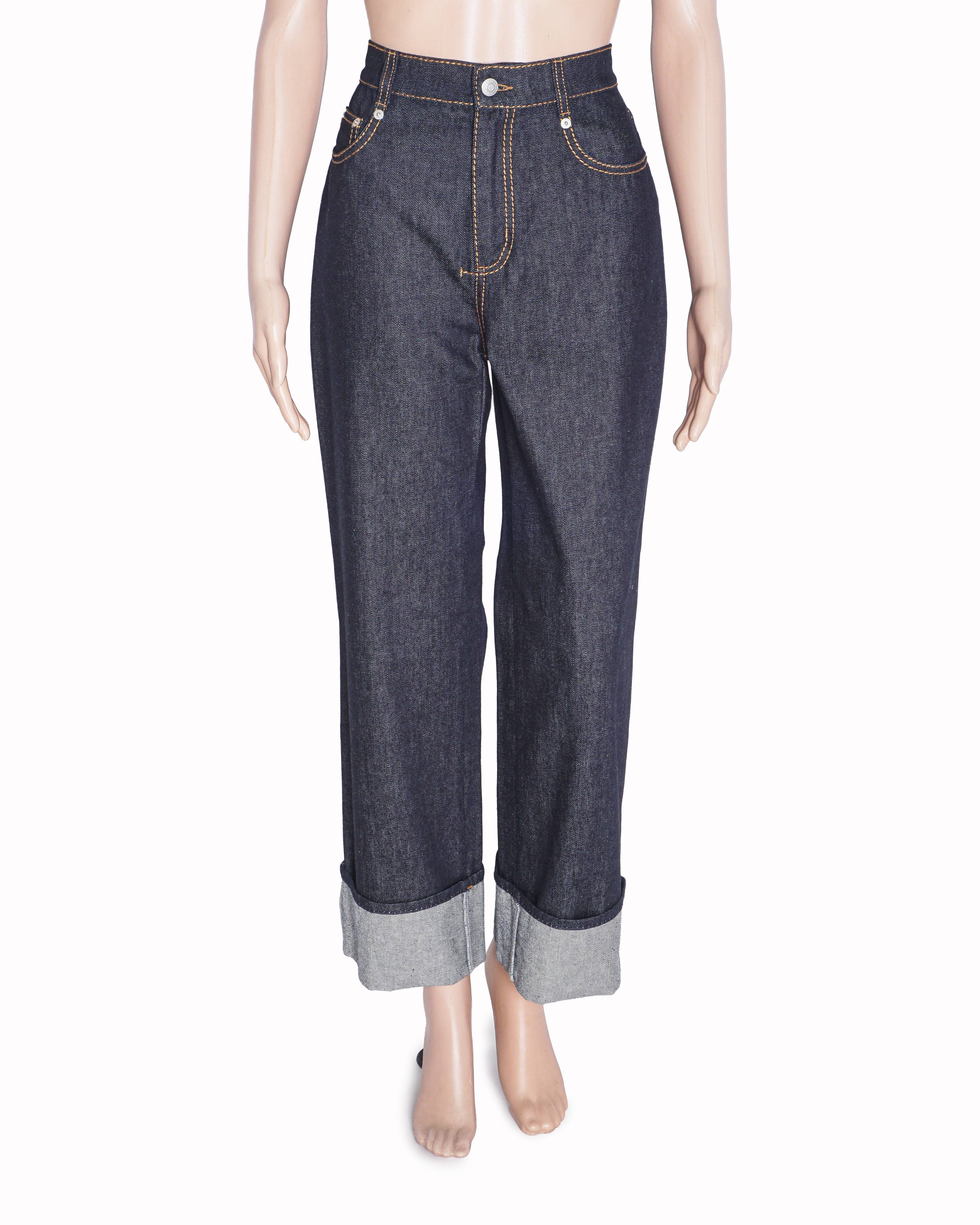 Alexander McQueen Dark Indigo Fold - Up Cuff Jeans