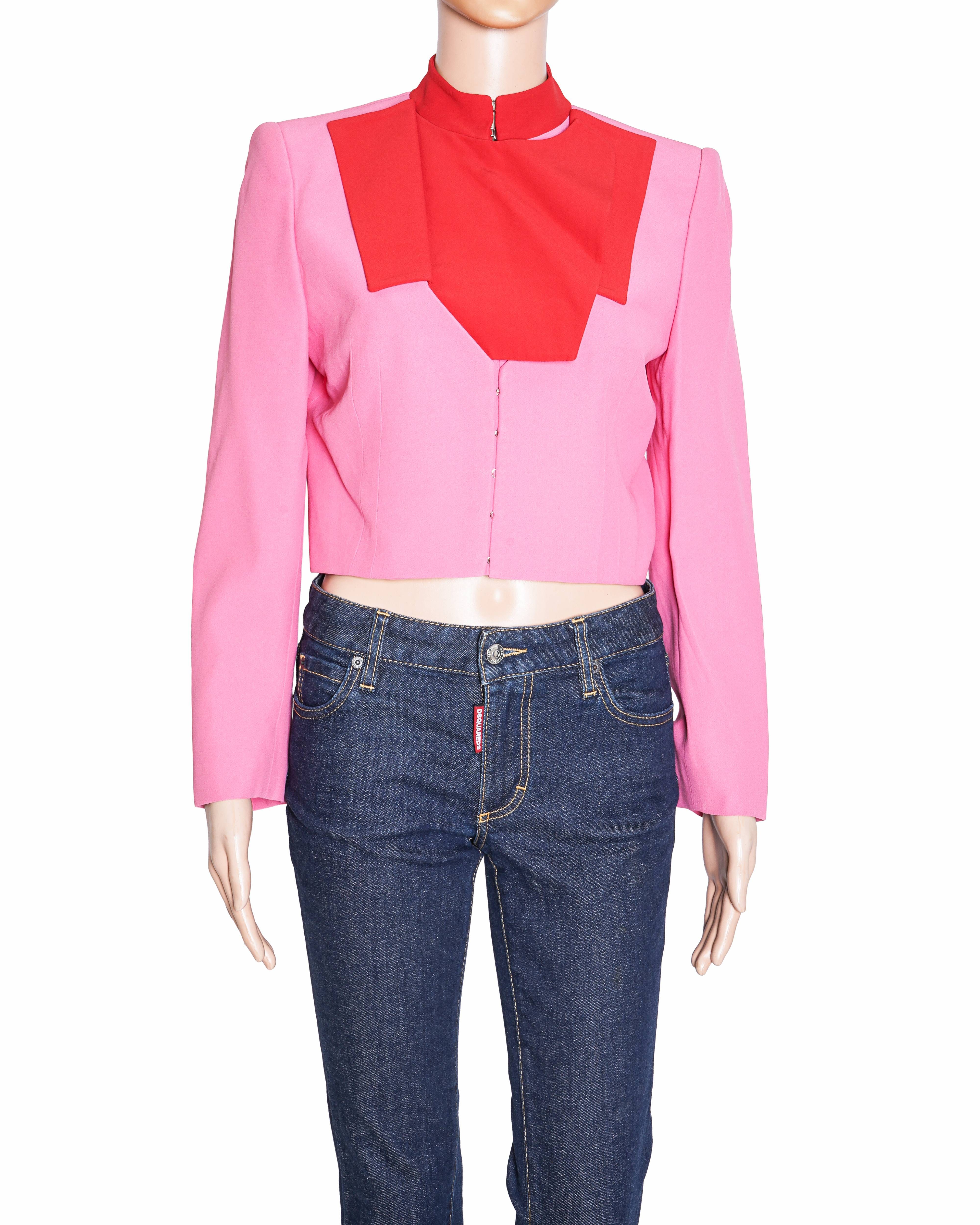 Alexander McQueen Two - Tone Cropped Blazer