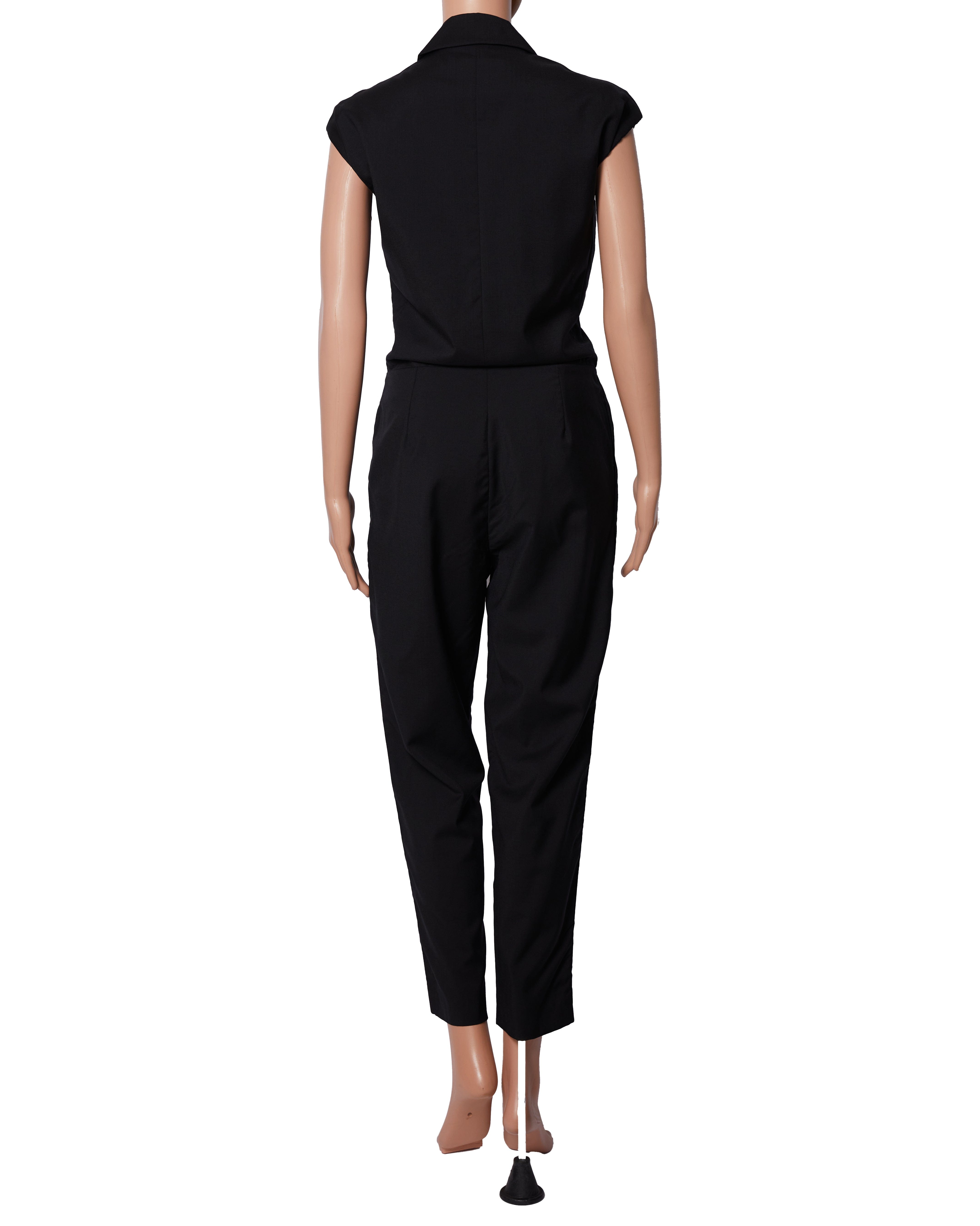 Alexander McQueen Jumpsuit In Black With Lapel Detailing