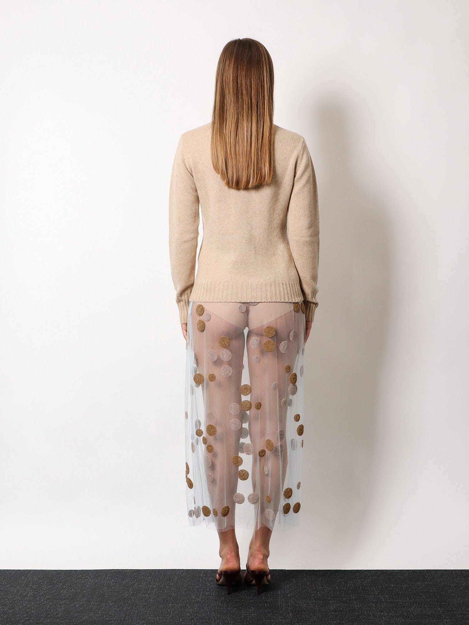 Fendi Tulle skirt with all - over macro polka - dot motif