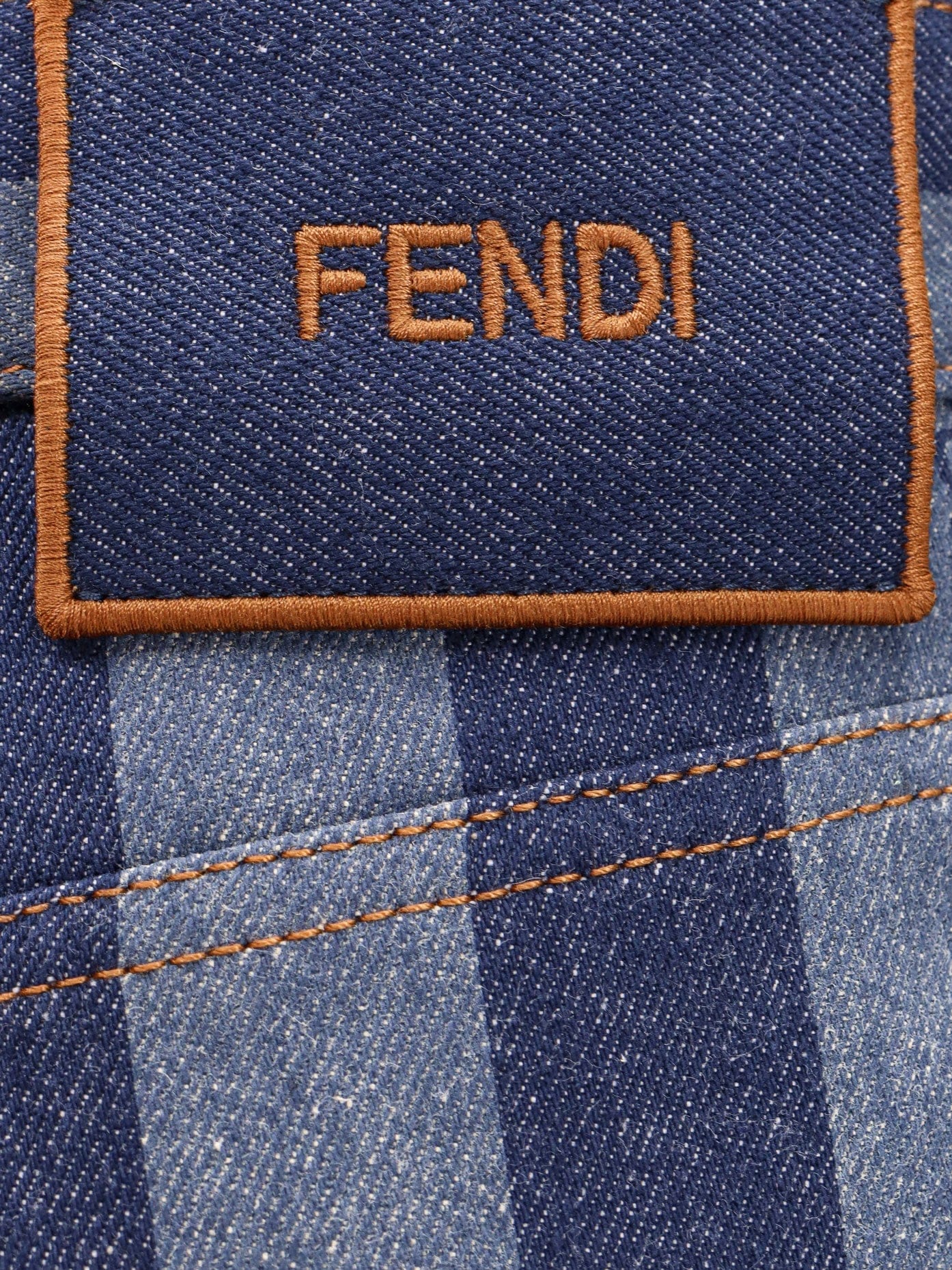 Fendi Cotton jeans with pequin stripes