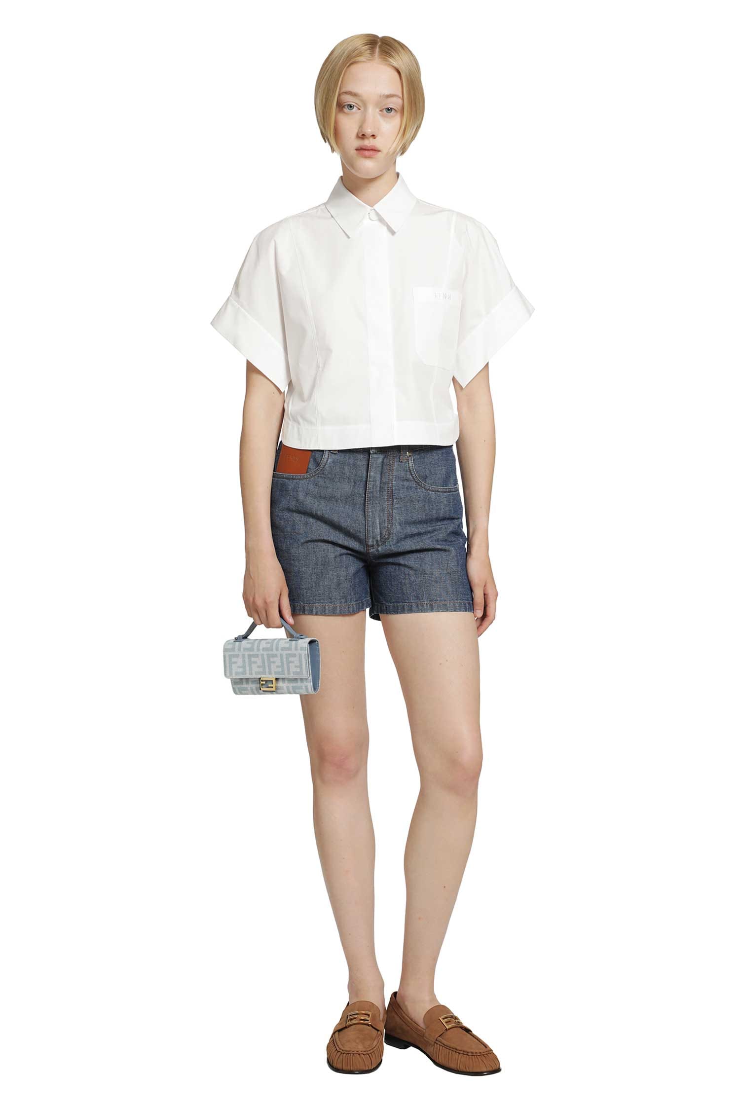 Fendi Chambray Shorts