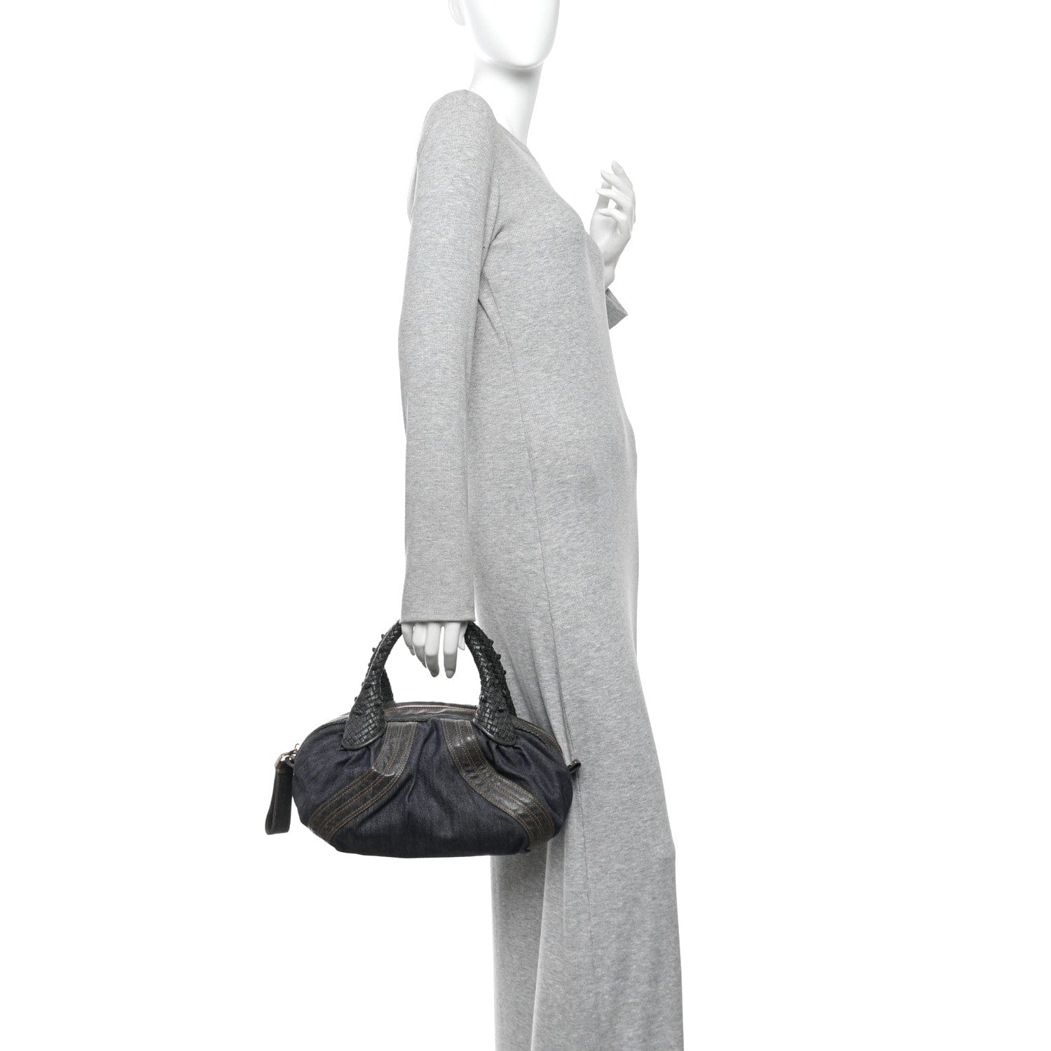 Fendi Denim Spalmati Woven Spy Bowler Blue