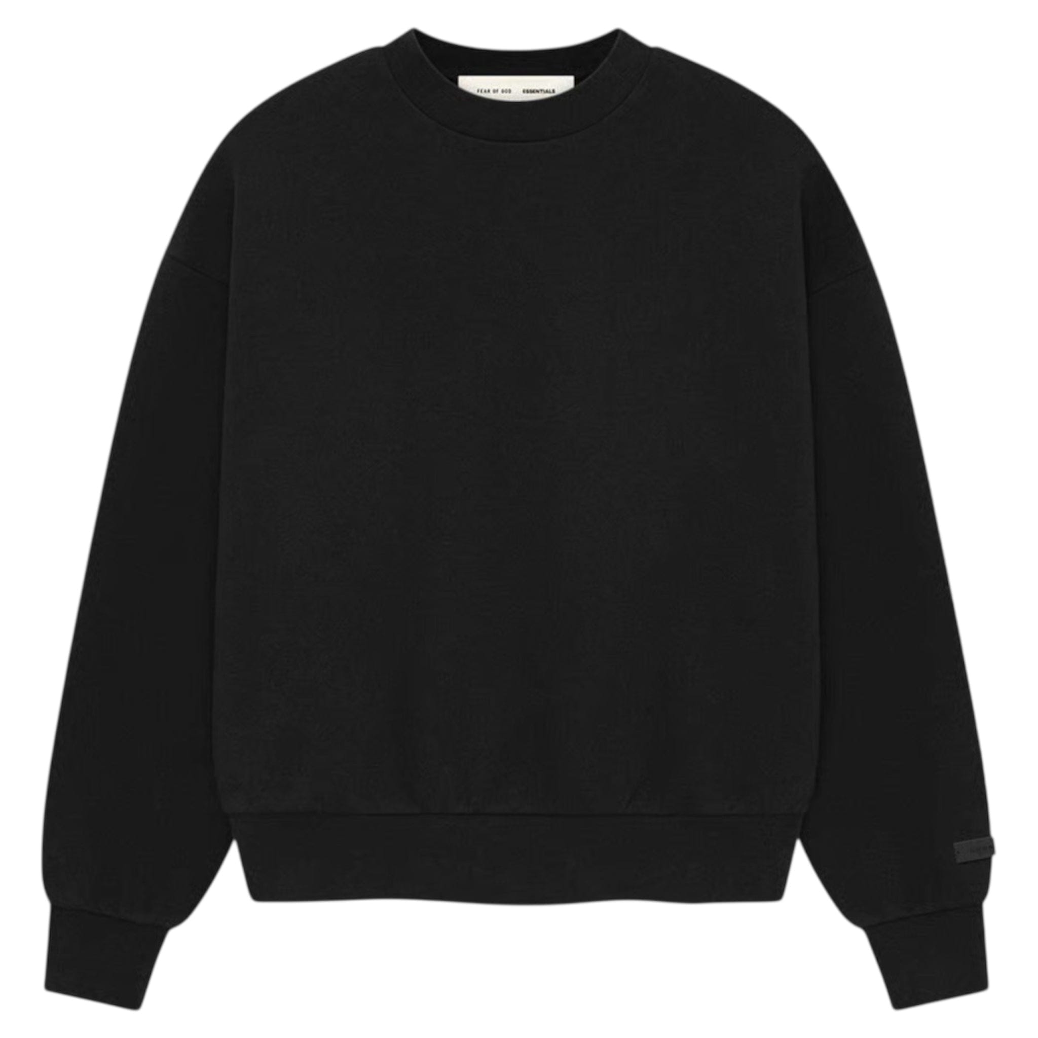 Fear of God ESSENTIALS Classic Fit Fleece Crewneck - Jet Black (SS25)