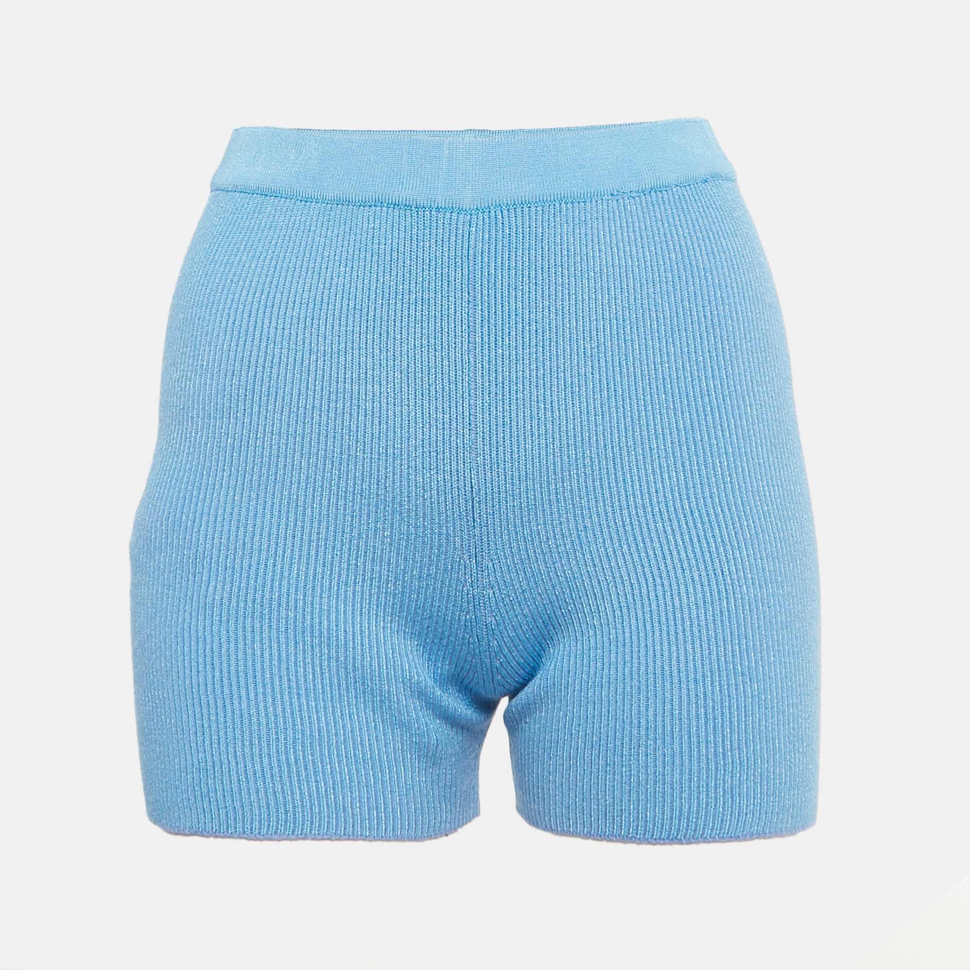 Jacquemus Blue Knit Shorts