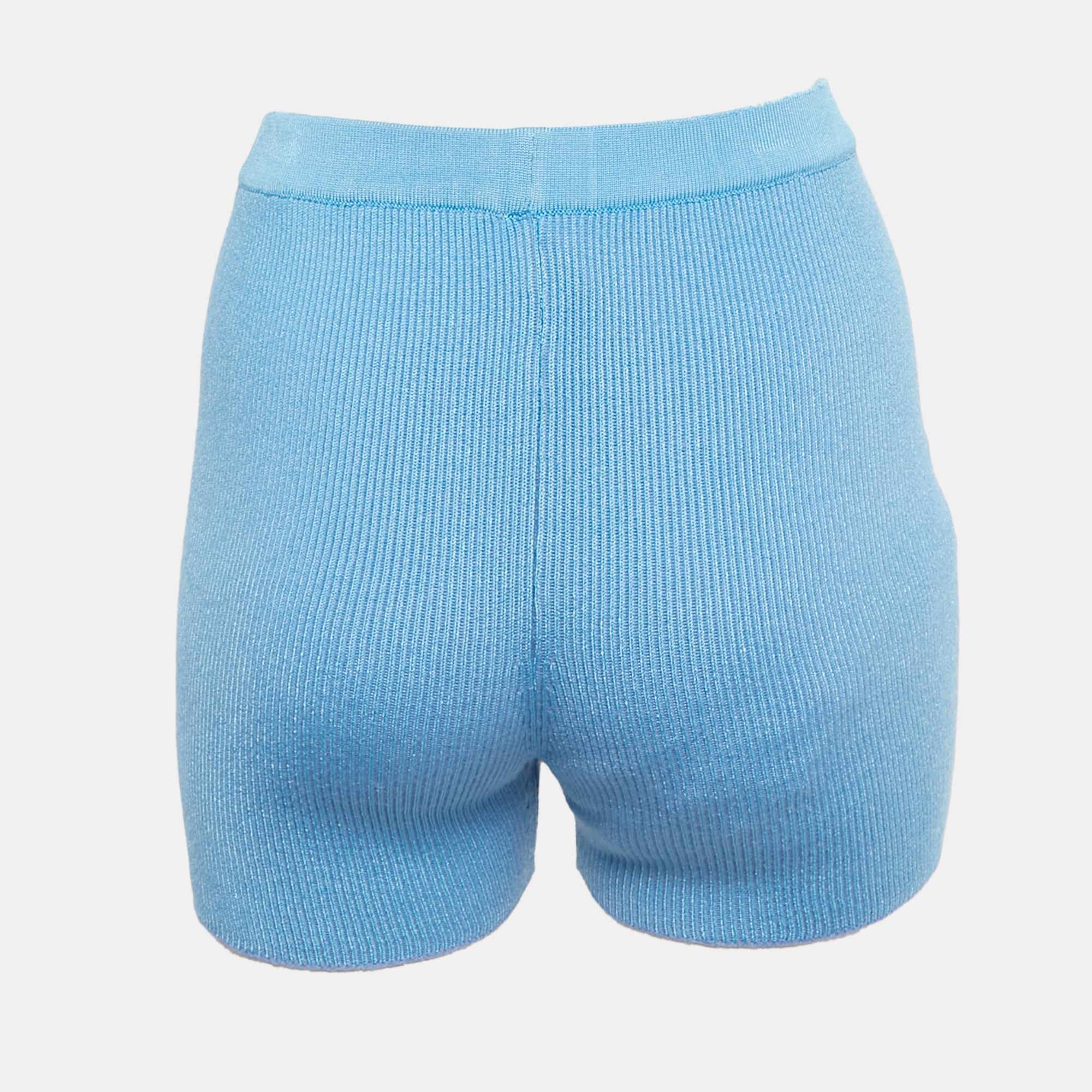 Jacquemus Blue Knit Shorts