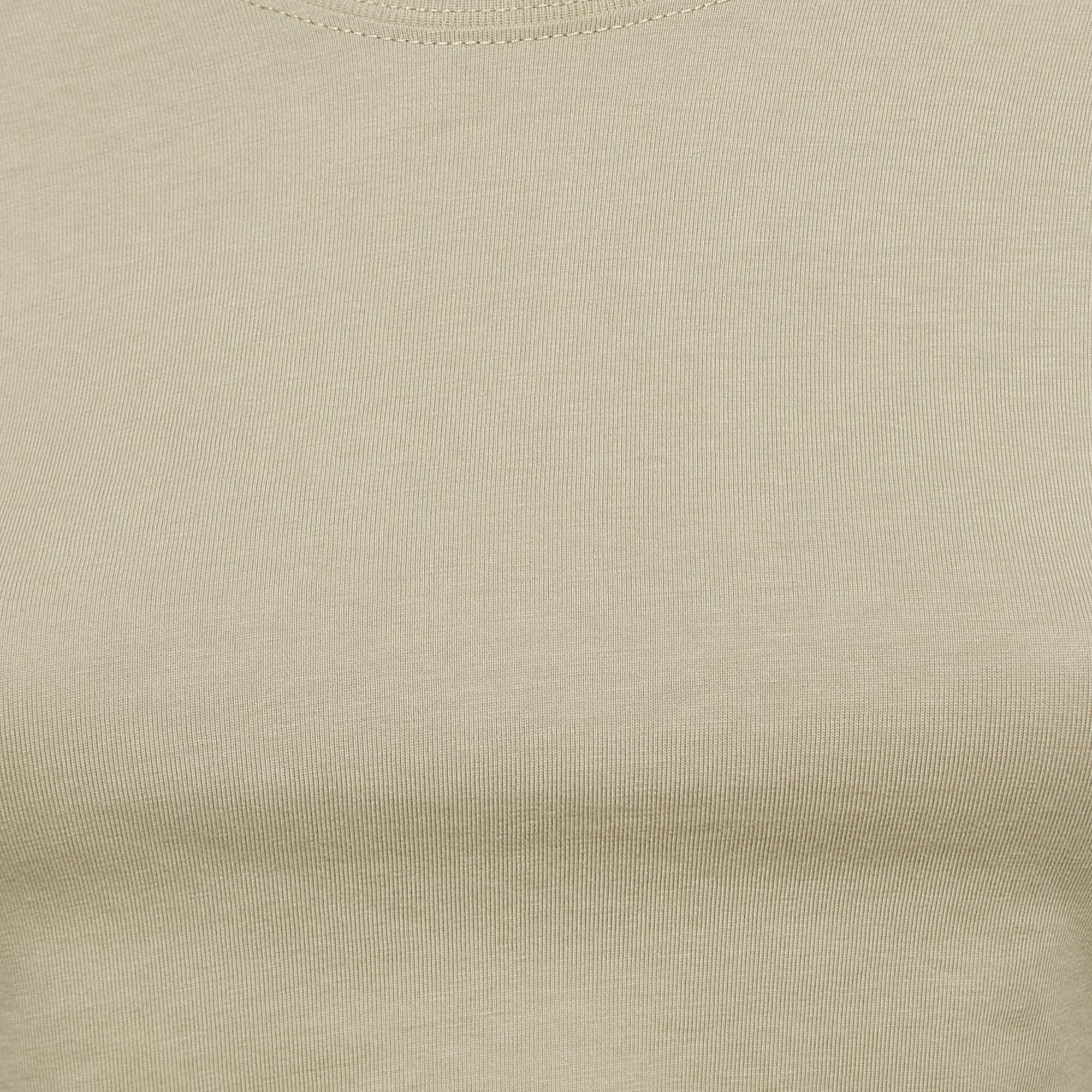Jacquemus Sage Green Cotton Open Back Crop T - Shirt