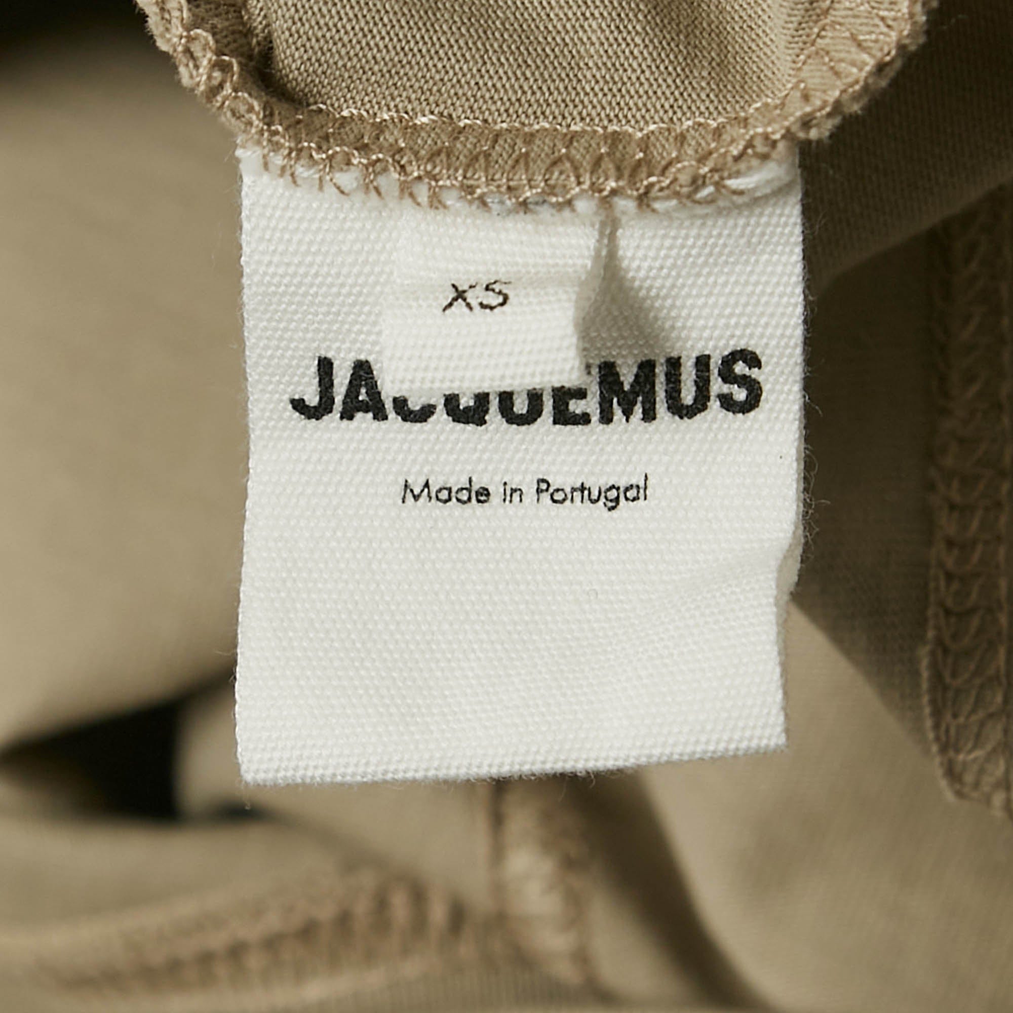 Jacquemus Sage Green Cotton Open Back Crop T - Shirt