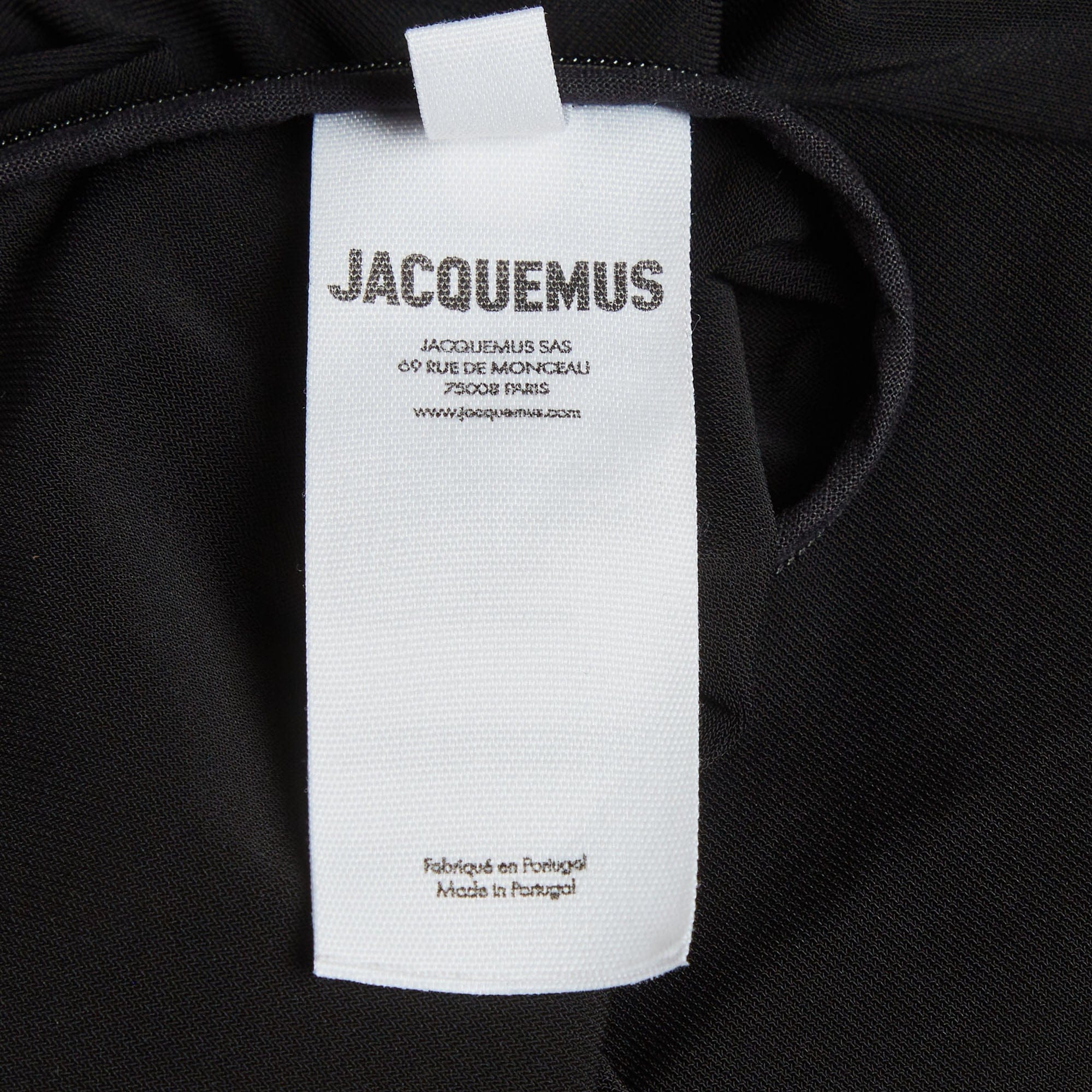 Jacquemus Black Jersey Ruched La Robe Piazza Midi Dress
