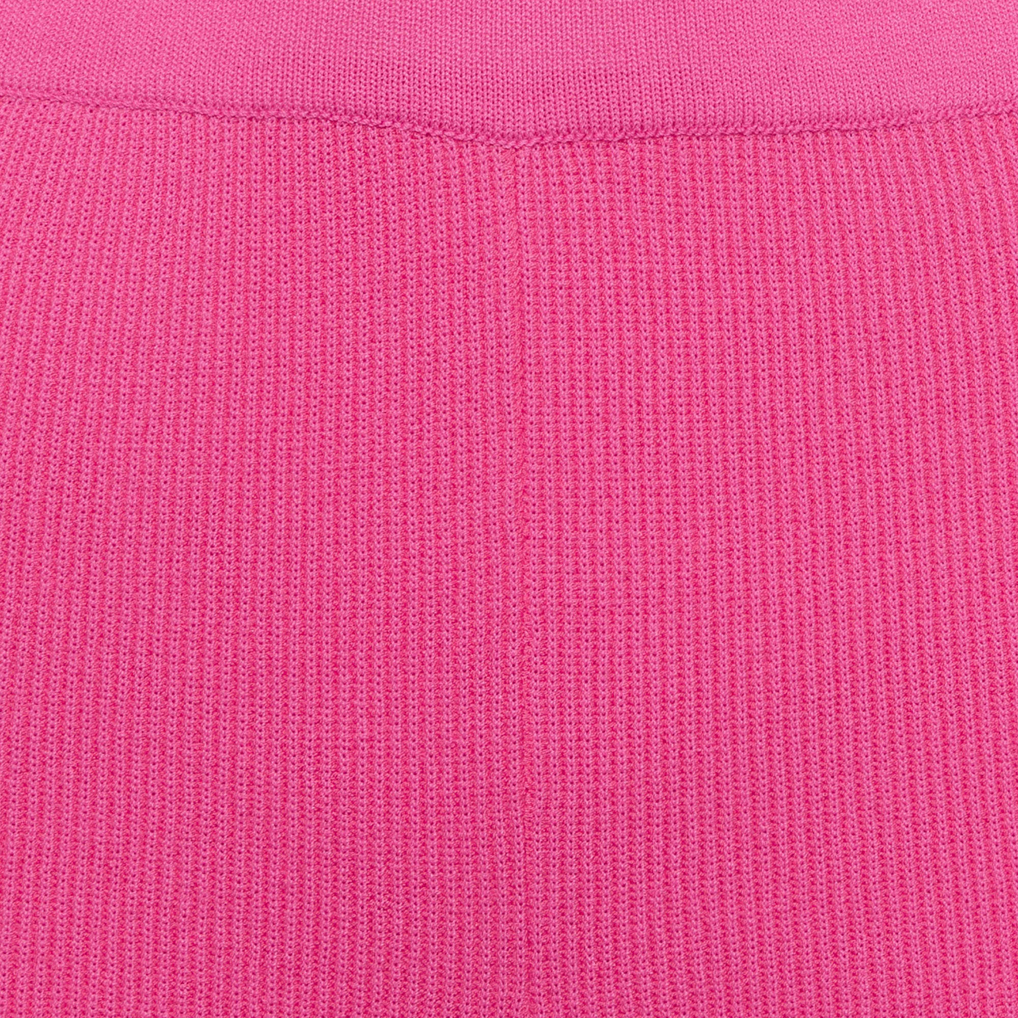 Jacquemus Pink Rib Knit Bralette And Shorts Set
