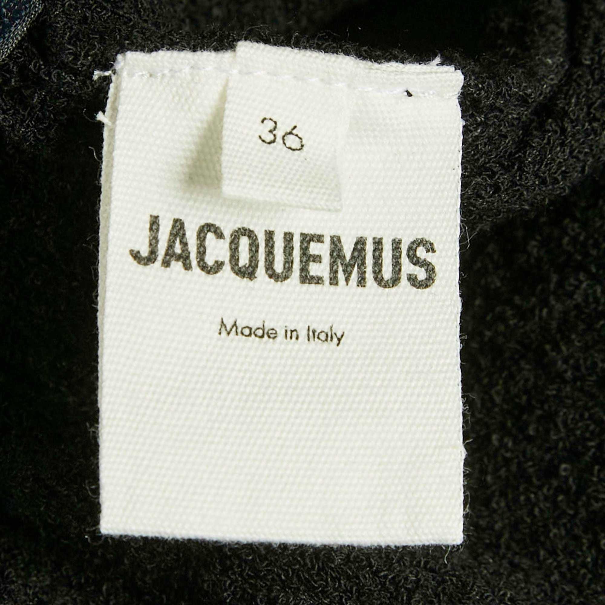Jacquemus Black Rib Knit Twisted Cardigan