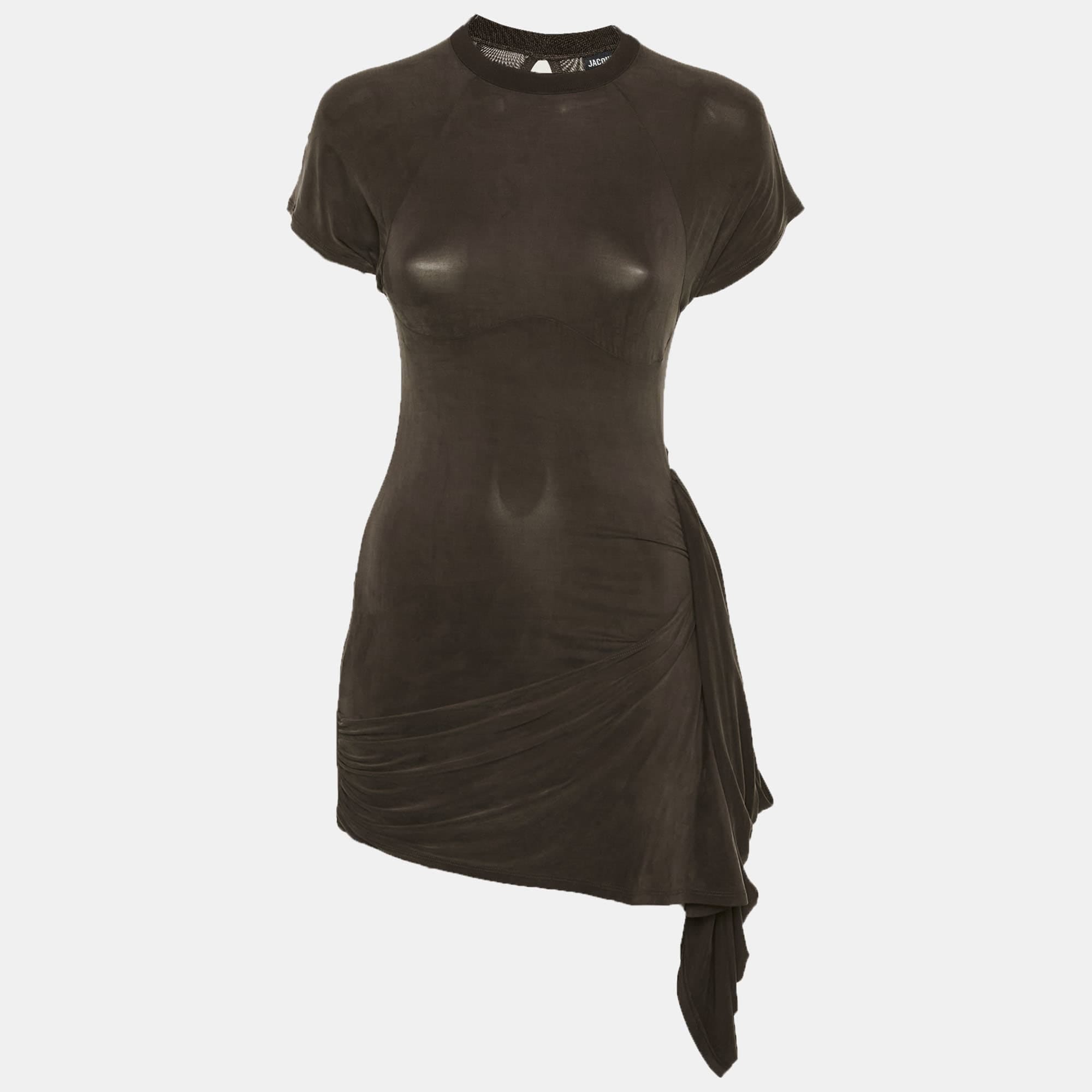 Jacquemus Brown Jersey La Robe Espelho Court Mini Dress