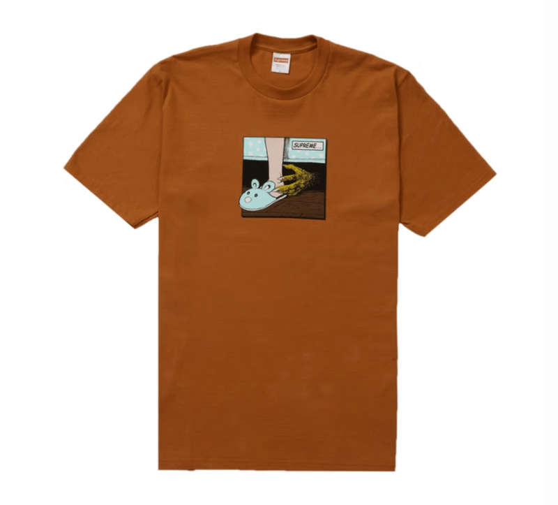 Supreme Bed T-Shirt Heather Gray/Rust/White/Yellow FW21 (FW21T31) Size M - L