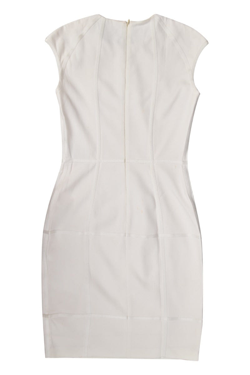 Tom Ford Sculpted White Cap Sleeves Dress