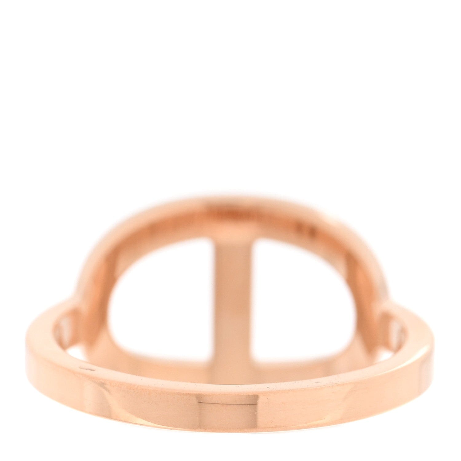 Hermes 18K Rose Gold Diamond MM Chaine d'Ancre Contour Ring 49 5