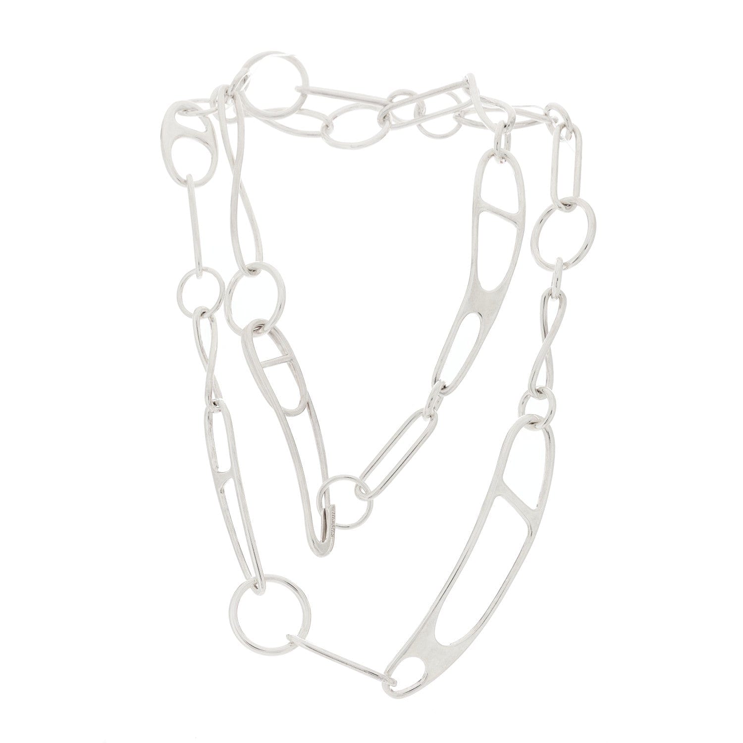 Hermes Sterling Silver Chaine d'Ancre Punk Necklace ST