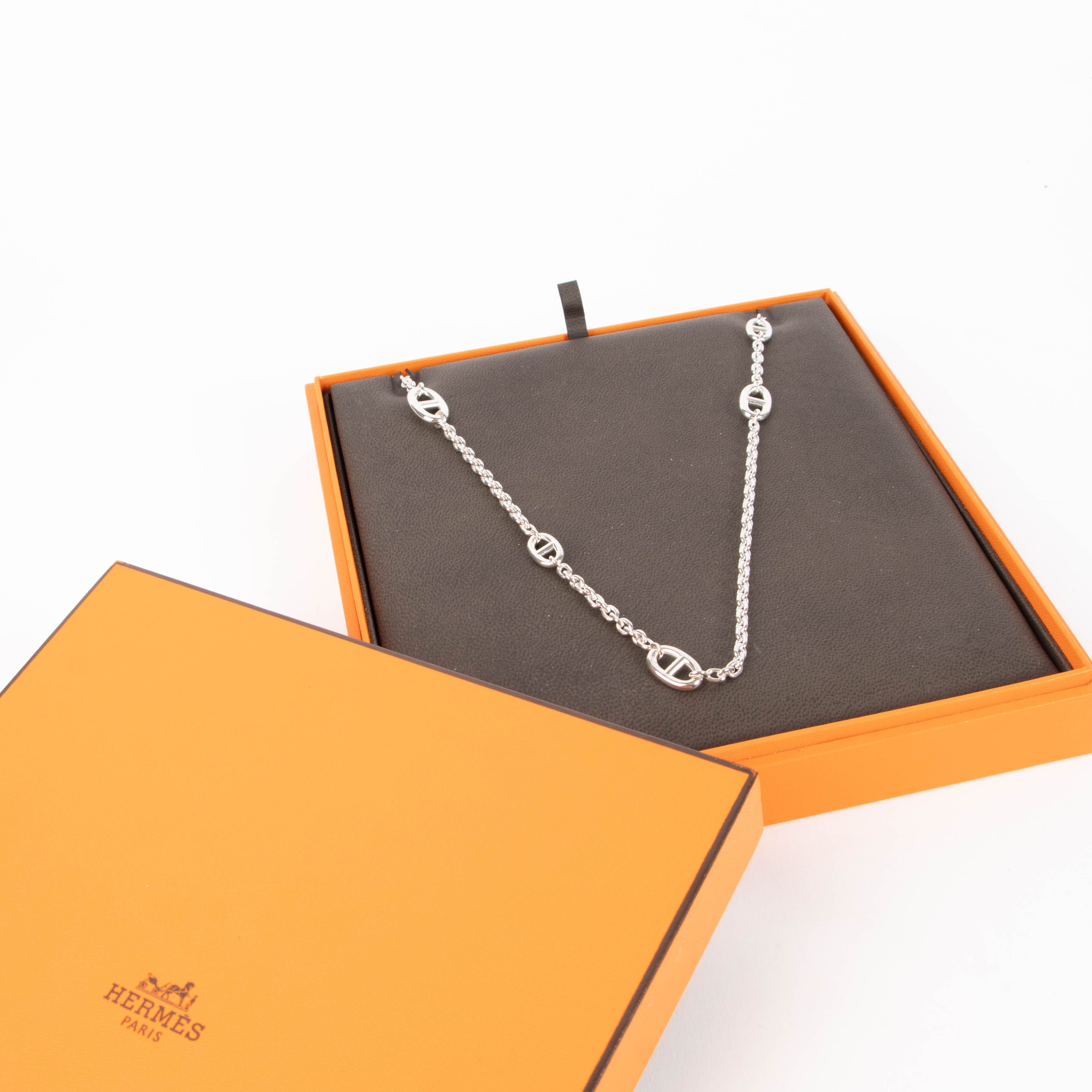 Hermès Sterling Silver Farandole Necklace 120