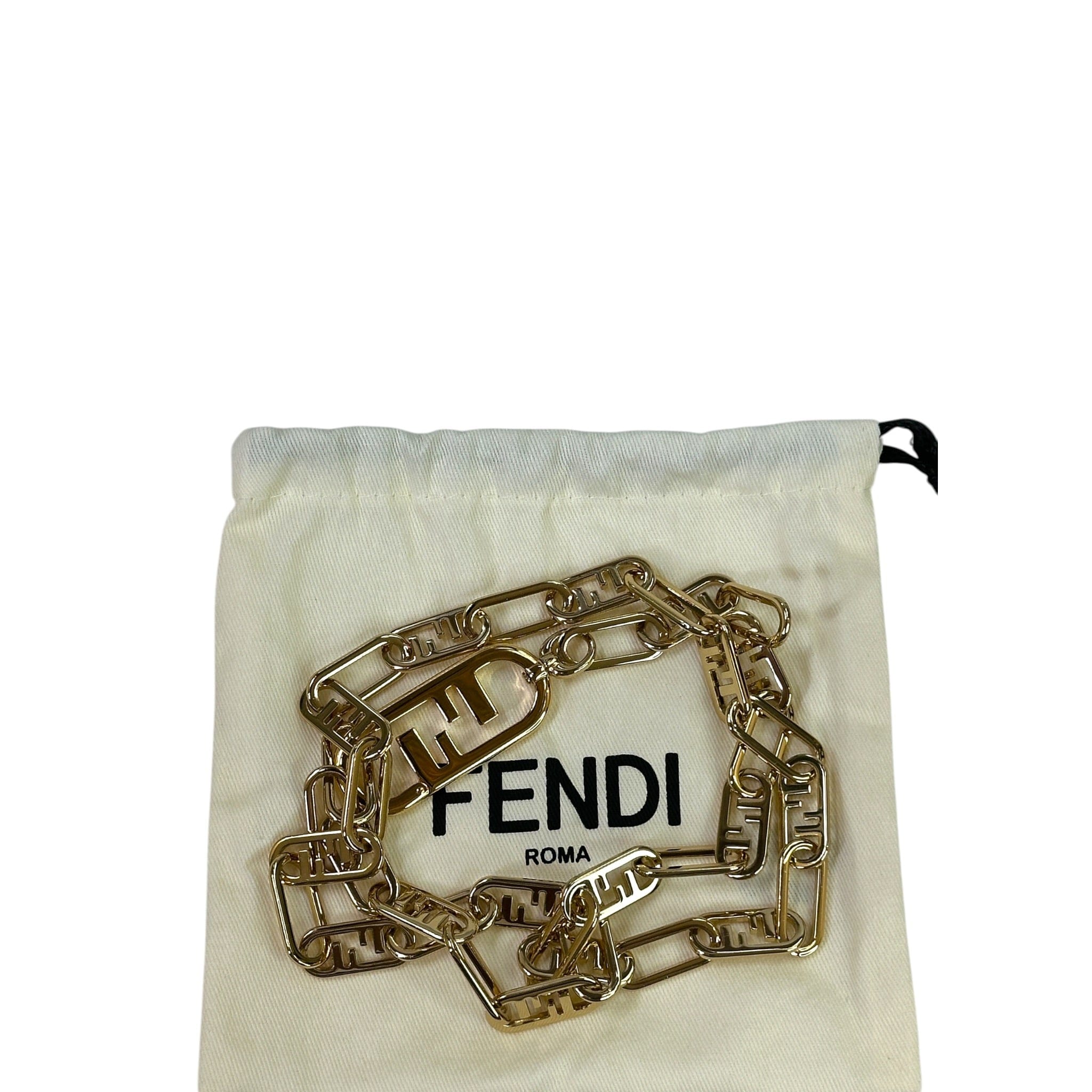 Fendi O'Lock Strap gold - tone metal chain