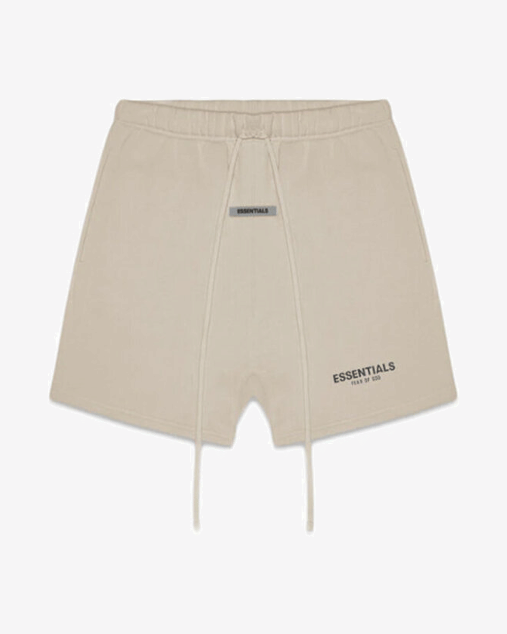 FEAR OF GOD FOG ESSENTIALS REFLECTIVE OLIVE FLEECE SHORTS