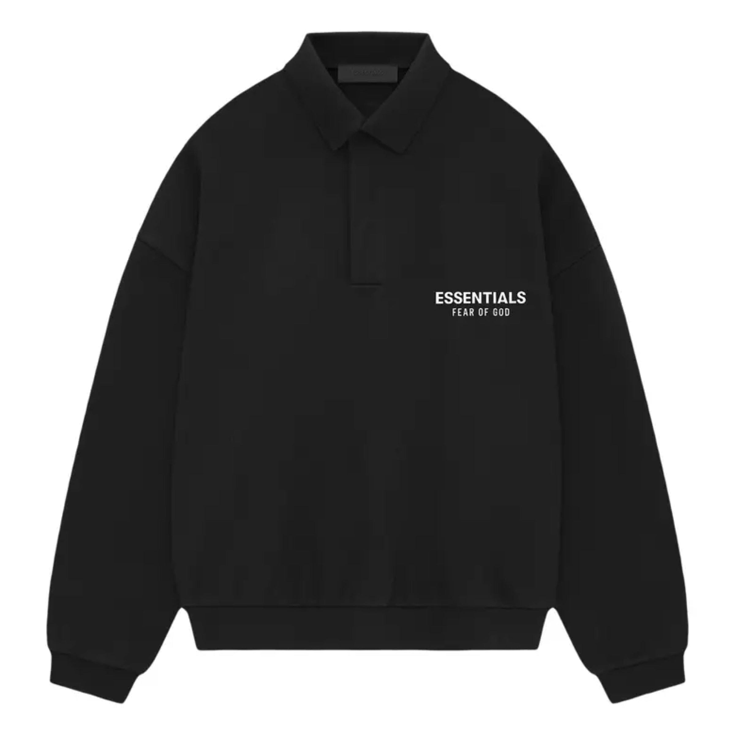 Fear of God ESSENTIALS Fleece Polo - Black (Holiday 2024)