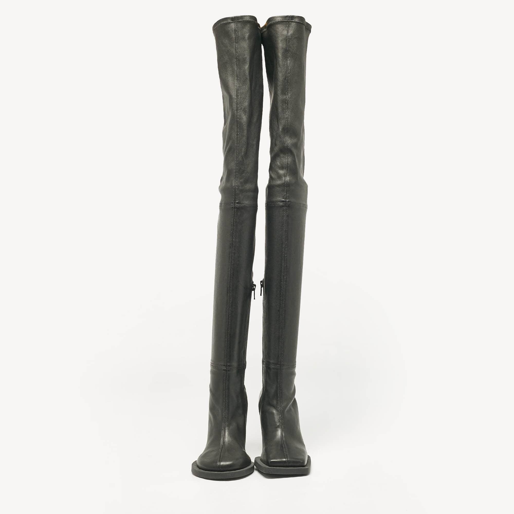 Jacquemus Black Leather Over The Knee Boots