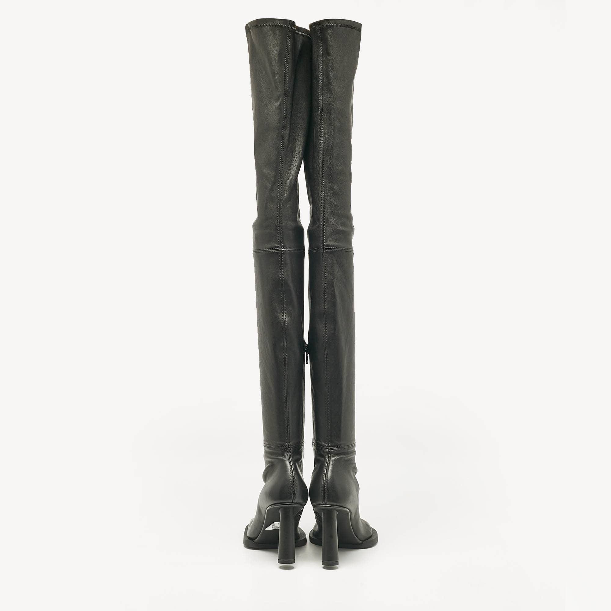 Jacquemus Black Leather Over The Knee Boots