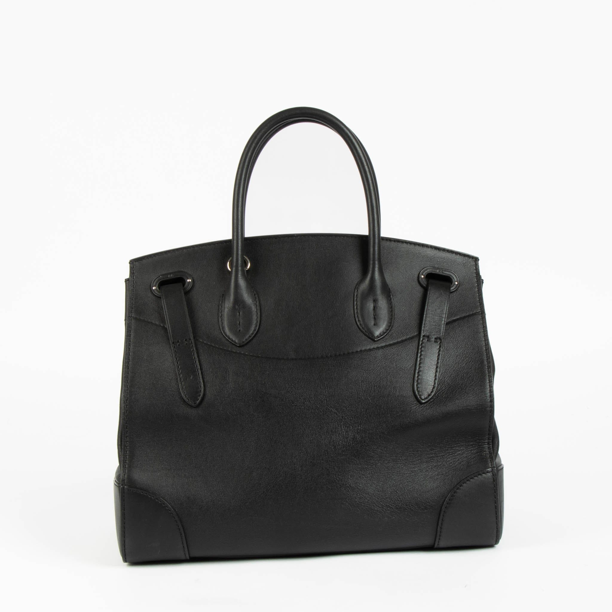 Ralph Lauren Black Leather Ricky Soft 32 Bag
