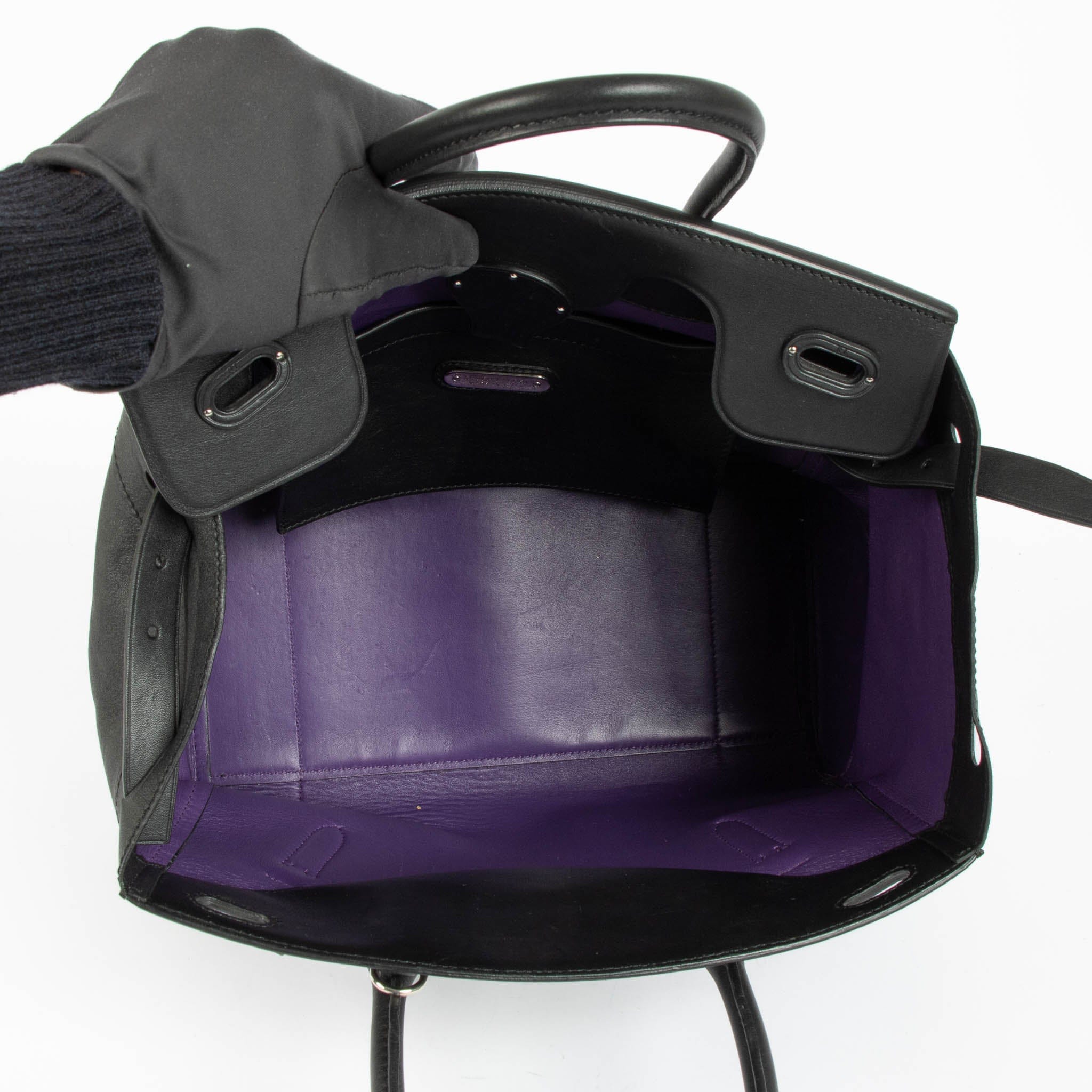 Ralph Lauren Black Leather Ricky Soft 32 Bag