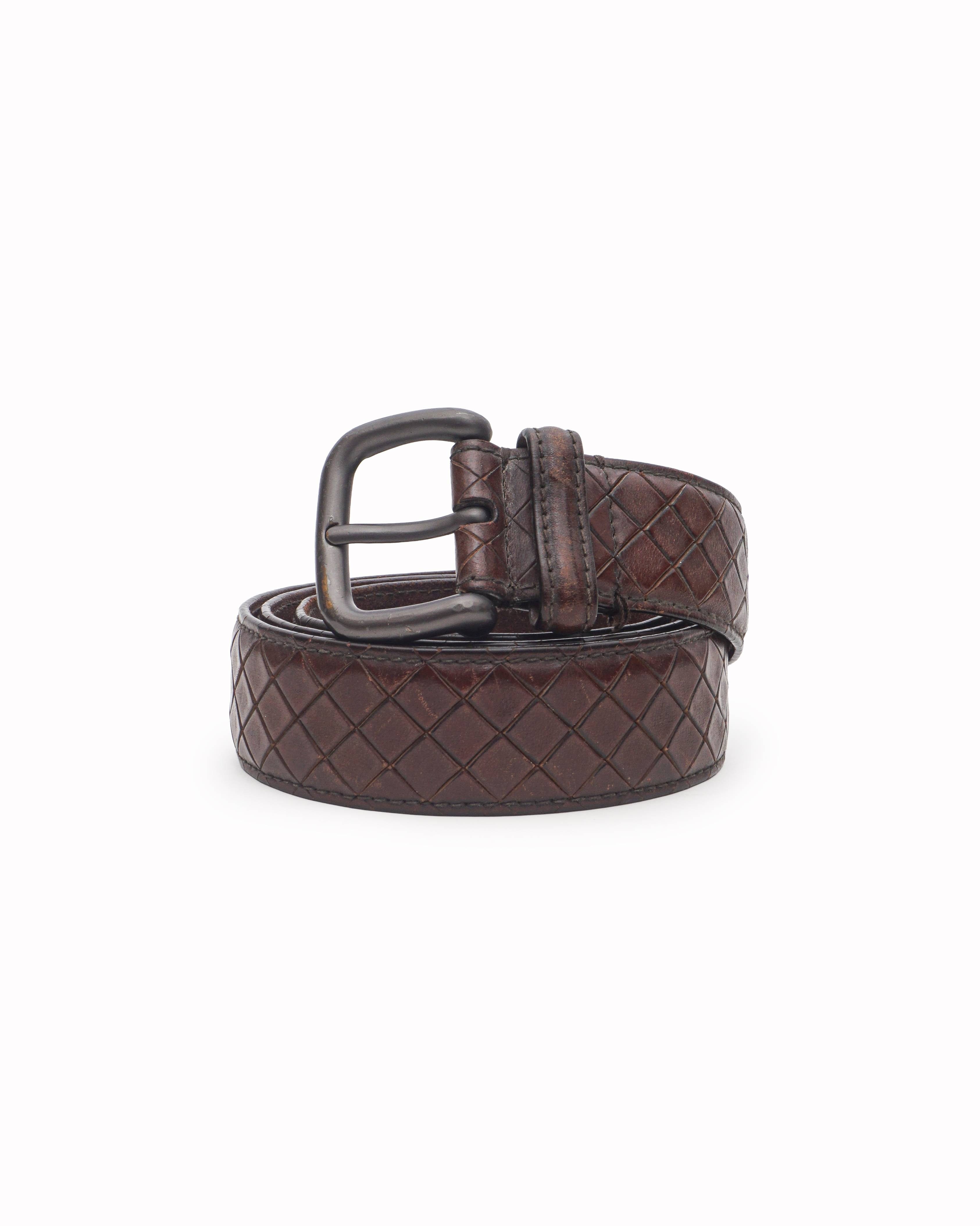 Bottega Veneta Intrecciato Weave Leather Belt