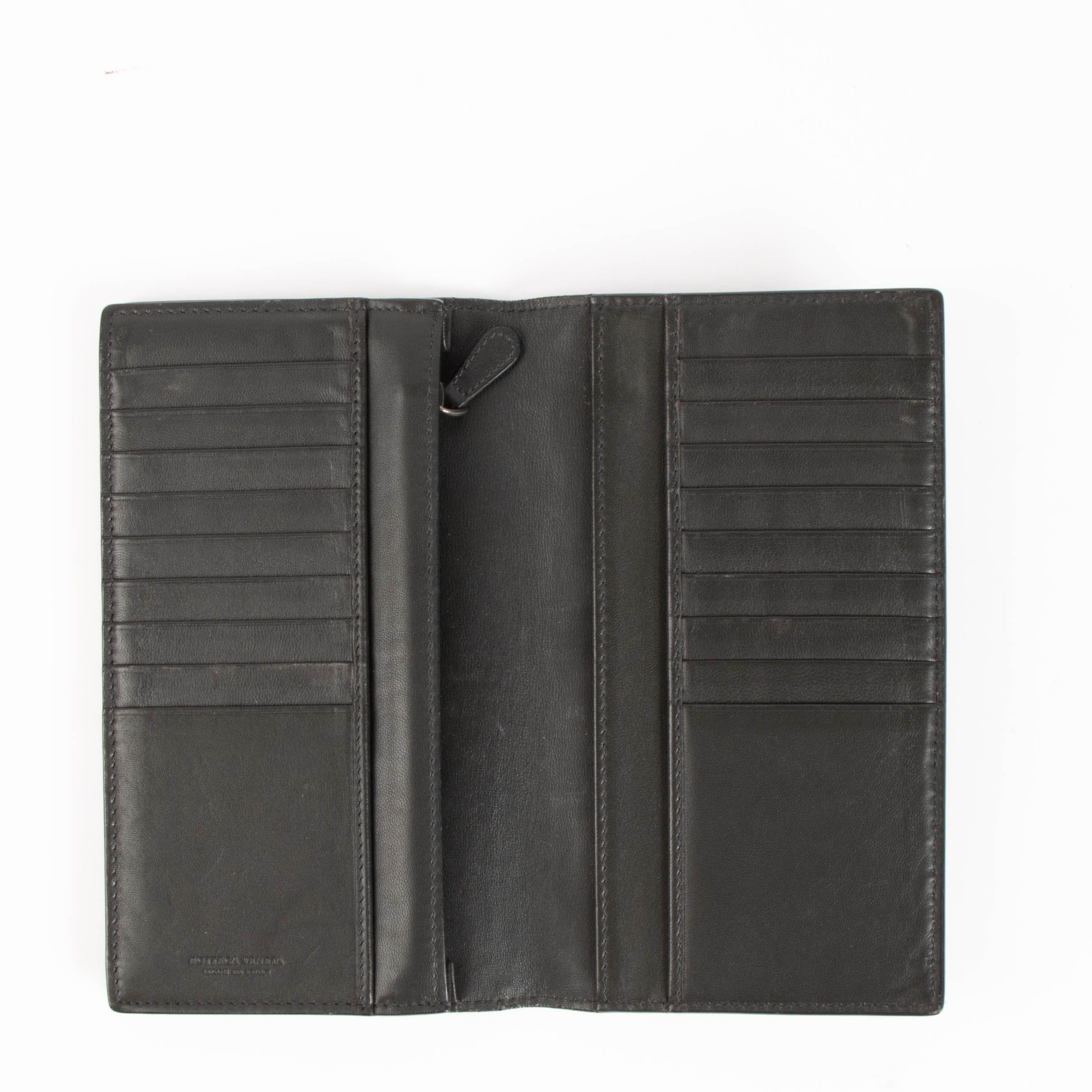Bottega Veneta Black Intrecciato Leather/Karung Snakeskin Wallet