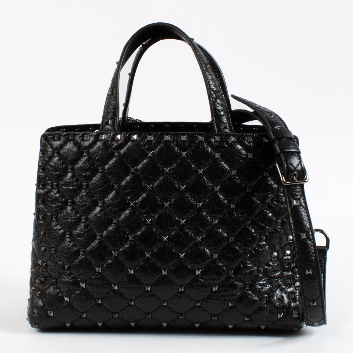 Valentino Garavani Black Rockstud Small Tote Bag