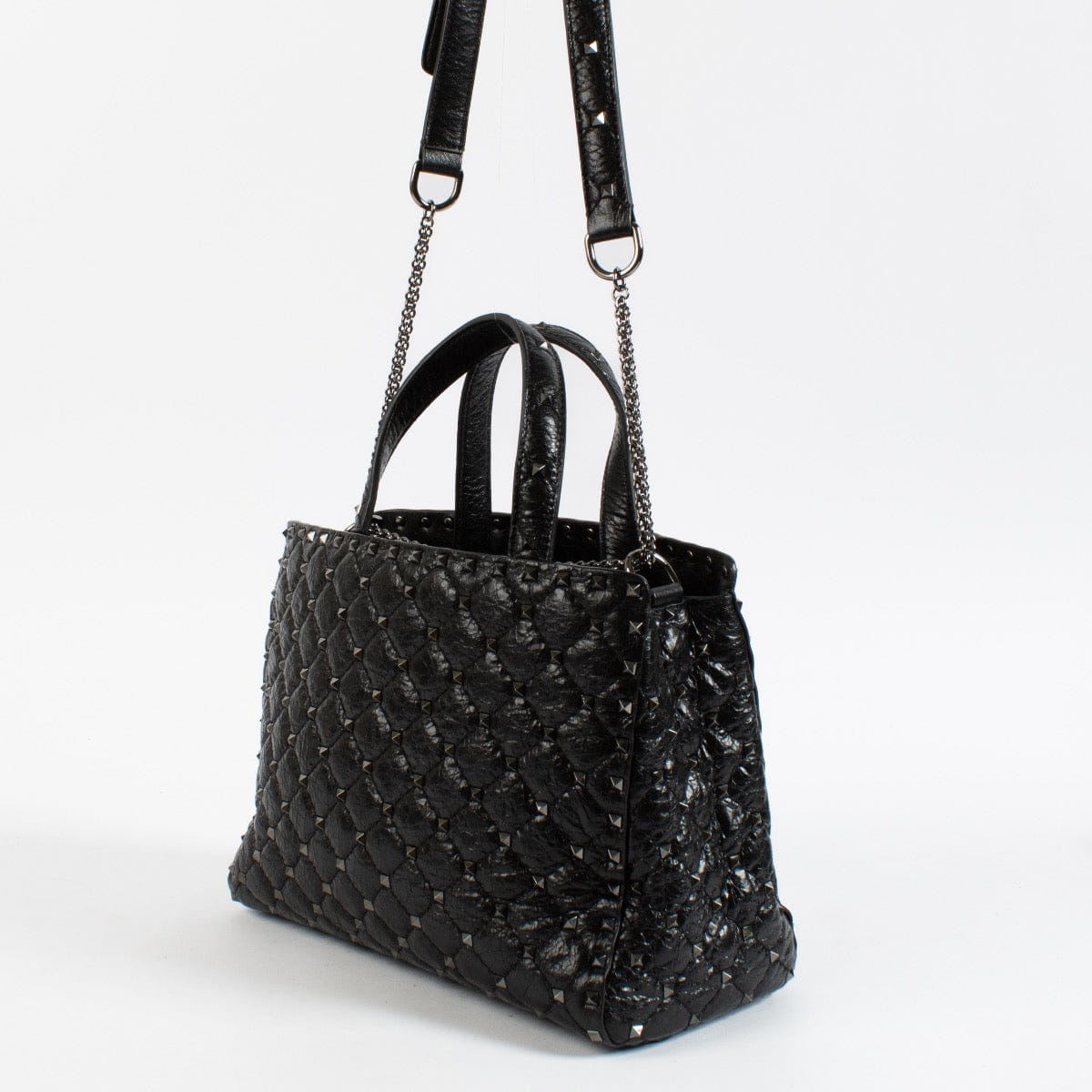 Valentino Garavani Black Rockstud Small Tote Bag