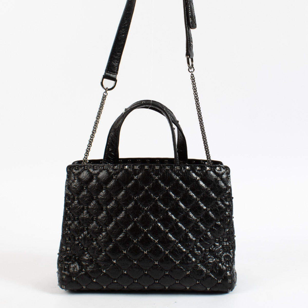 Valentino Garavani Black Rockstud Small Tote Bag