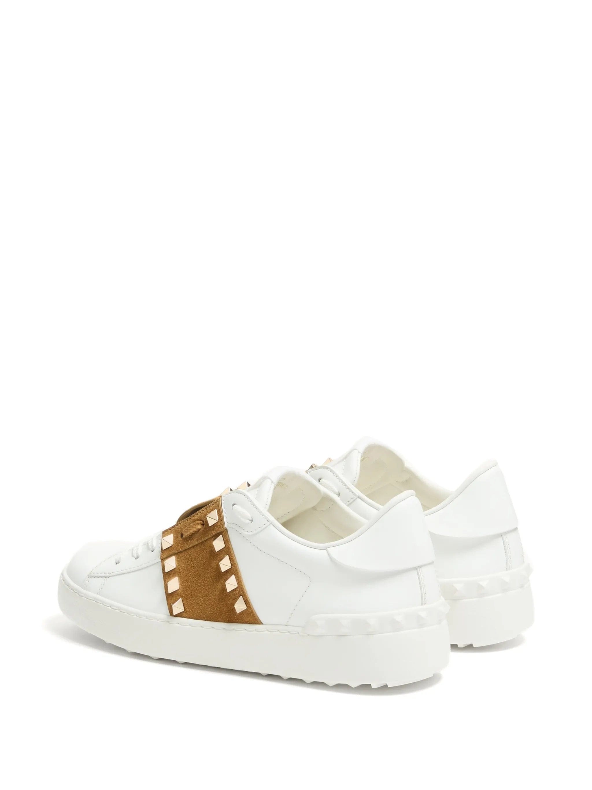 Valentino Garavani Rockstud untitled sneakers in calfskin with split leather band