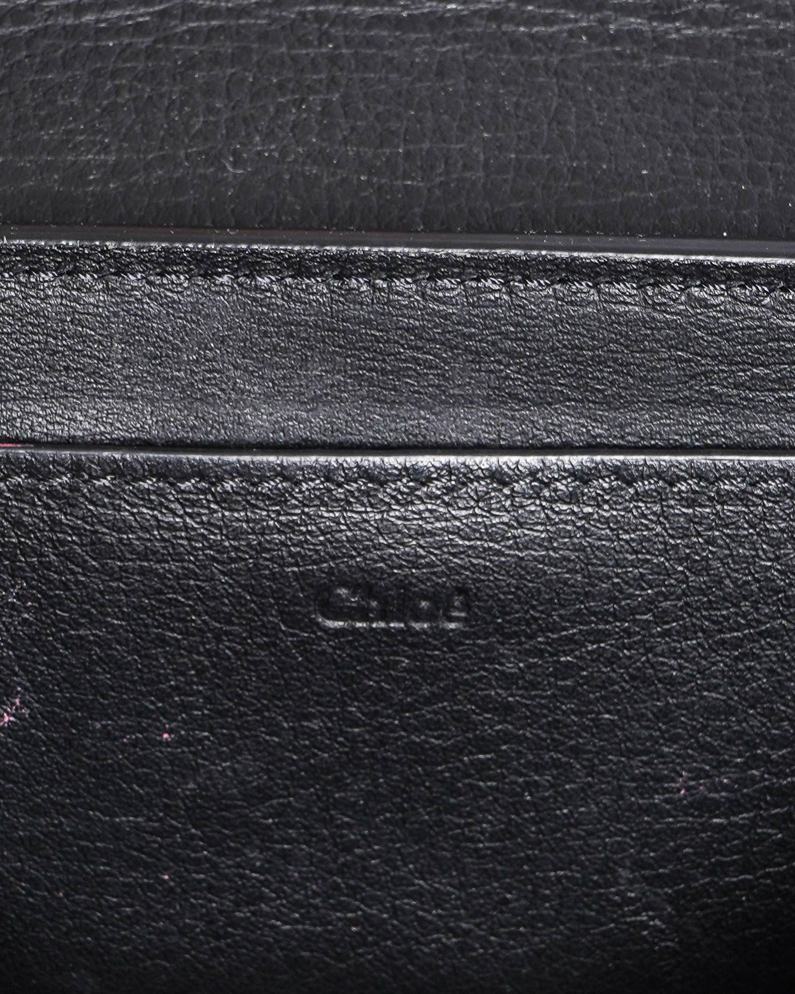 Chloé Black Leather Drew Bijou Clutch With Deattachable Crossbody Bag