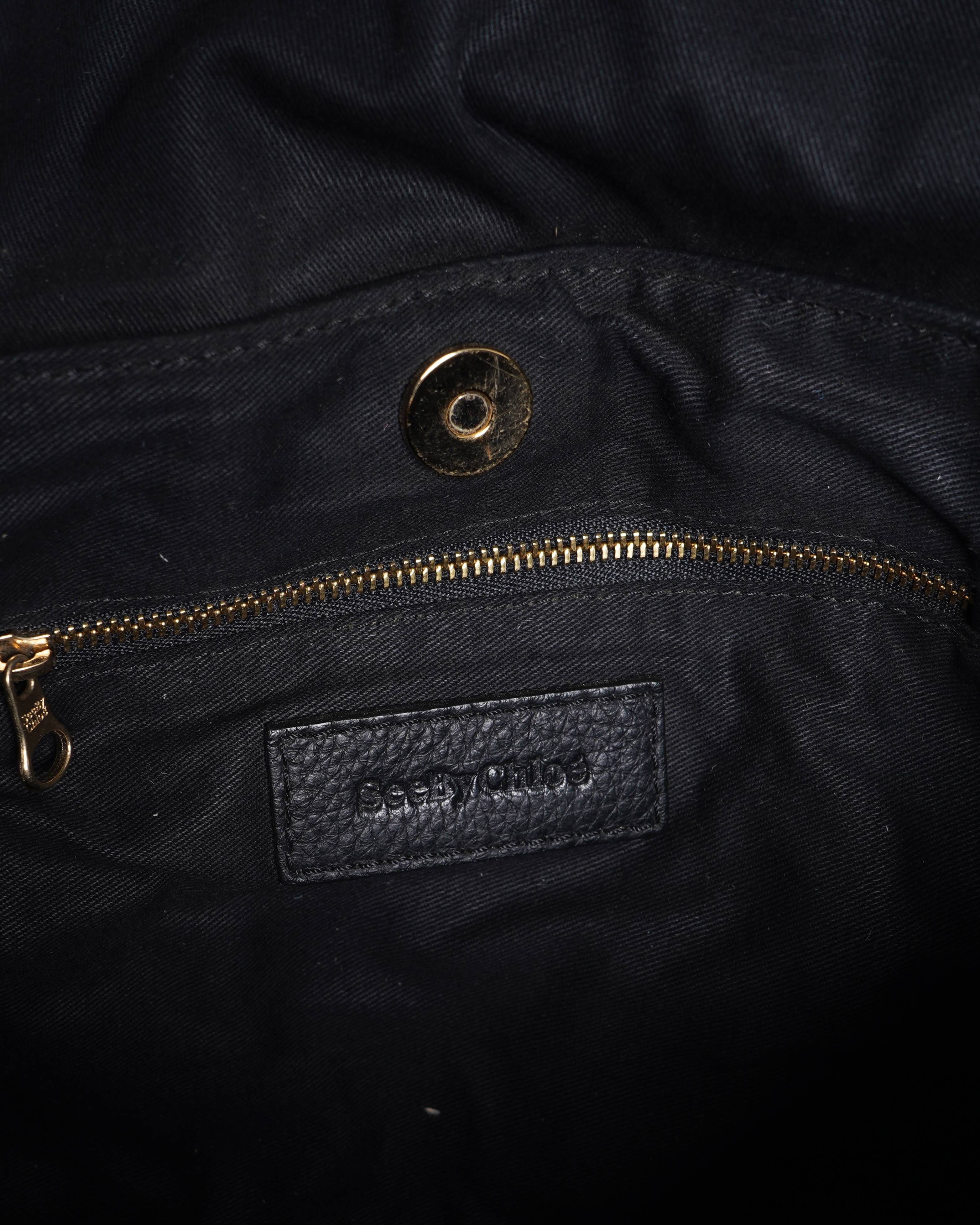 Chloé See by Chloe Vicki Black Leather Tassel Crossbody Bag