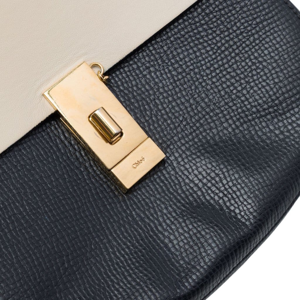 Chloé Small Bicolor Smooth and Grained Calfskin Drew Crossbody