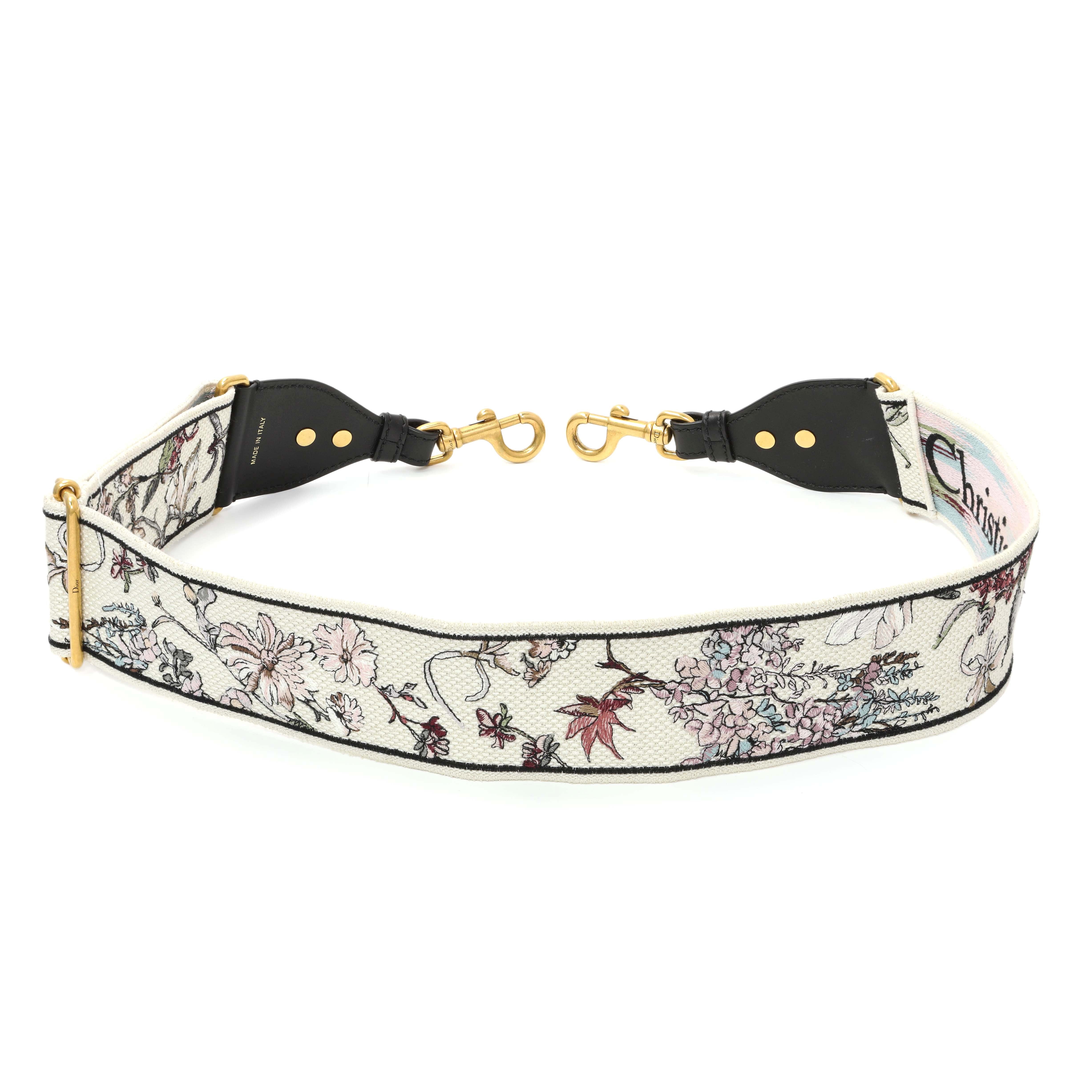 Christian Dior Floral Embroidered Adjustable Shoulder Strap