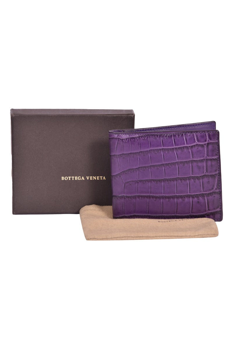 Bottega Veneta Crocodile Leather Bi Fold Wallet Rt129 - 103